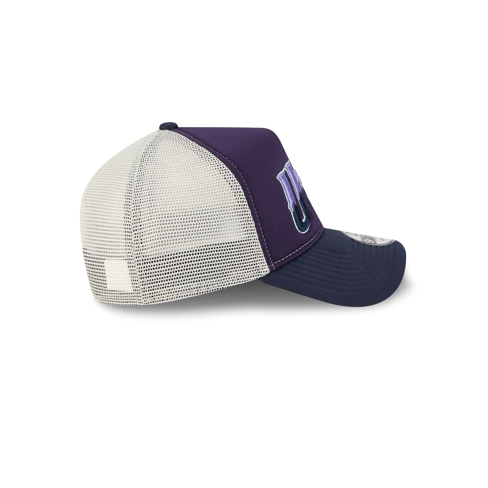 Utah Jazz Navy Purple 9FORTY A-Frame Trucker Hat Male Product Image