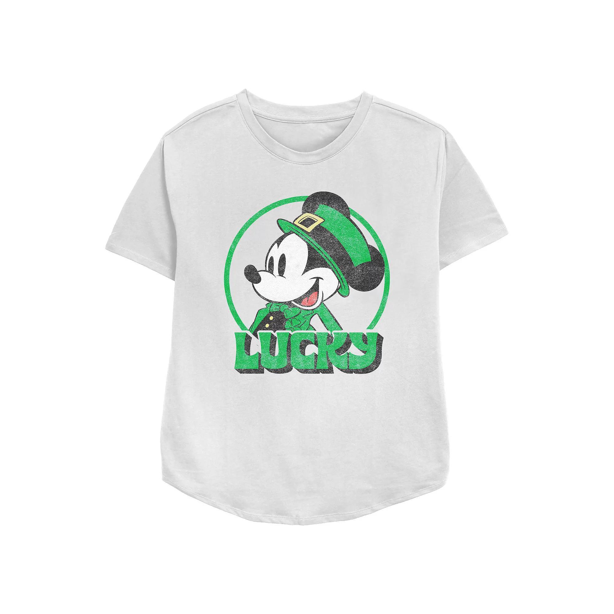 Disney's Mickey Mouse Lucky Mouse Women's Relaxed Fit Graphic Tee,  Product Image