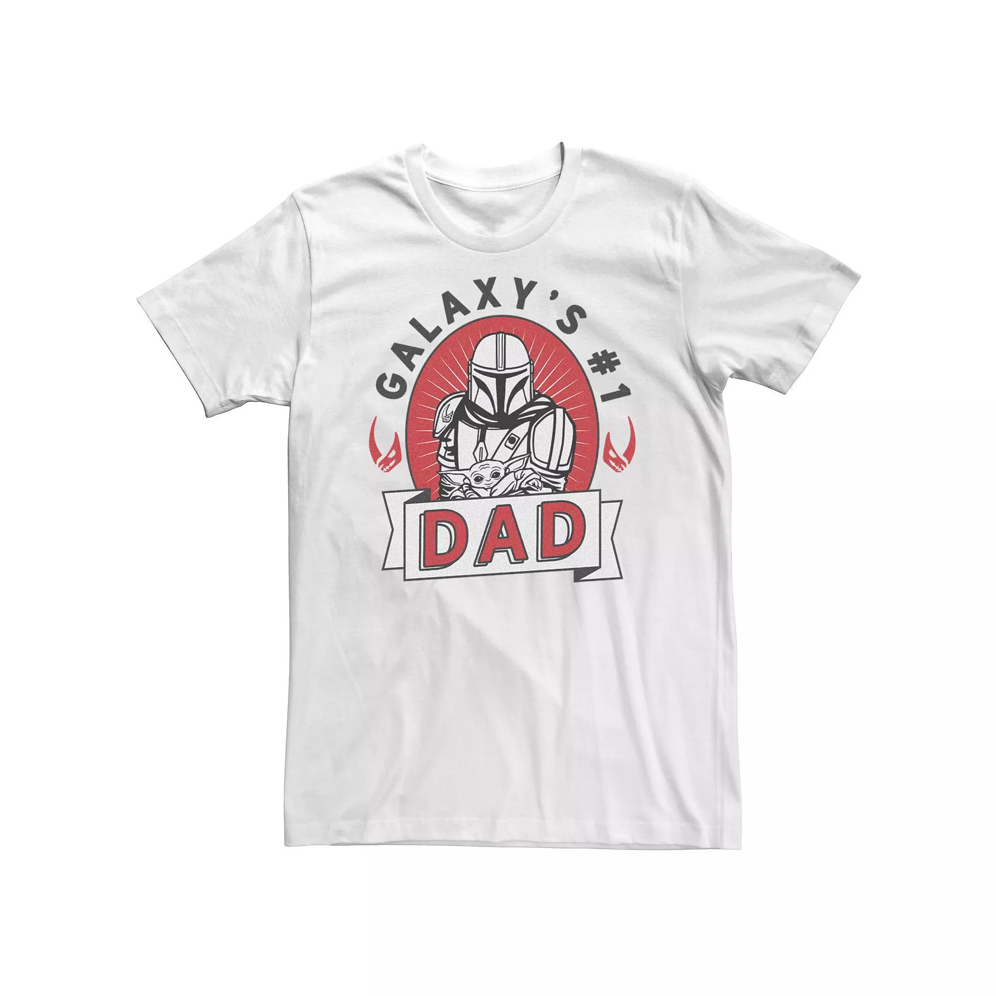 Big & Tall Star Wars The Mandalorian Galaxy Number One Dad Tee, Men's, Size: 3XL Tall, White Product Image