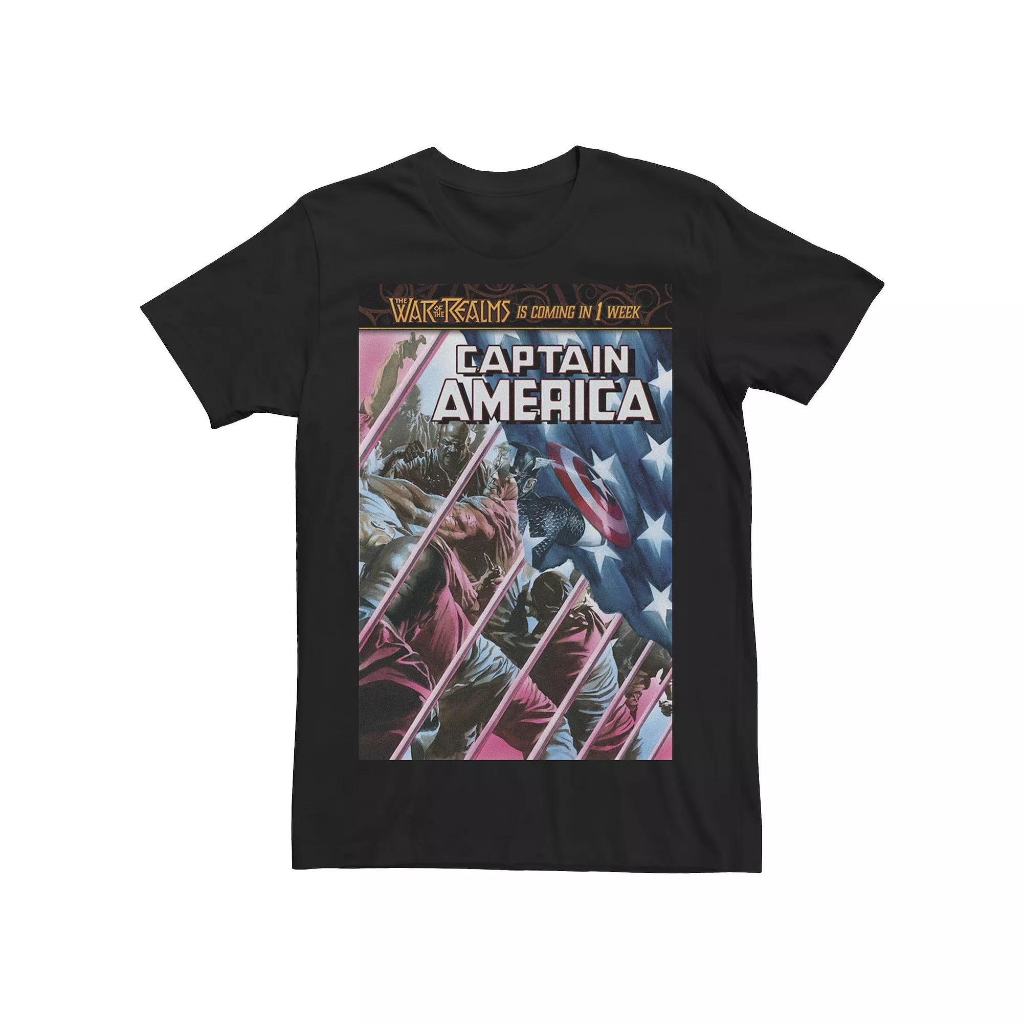 Men's Marvel Captain America Steve Rogers Fights Back Comic Cover Tee, Size: 3XL, Black Product Image