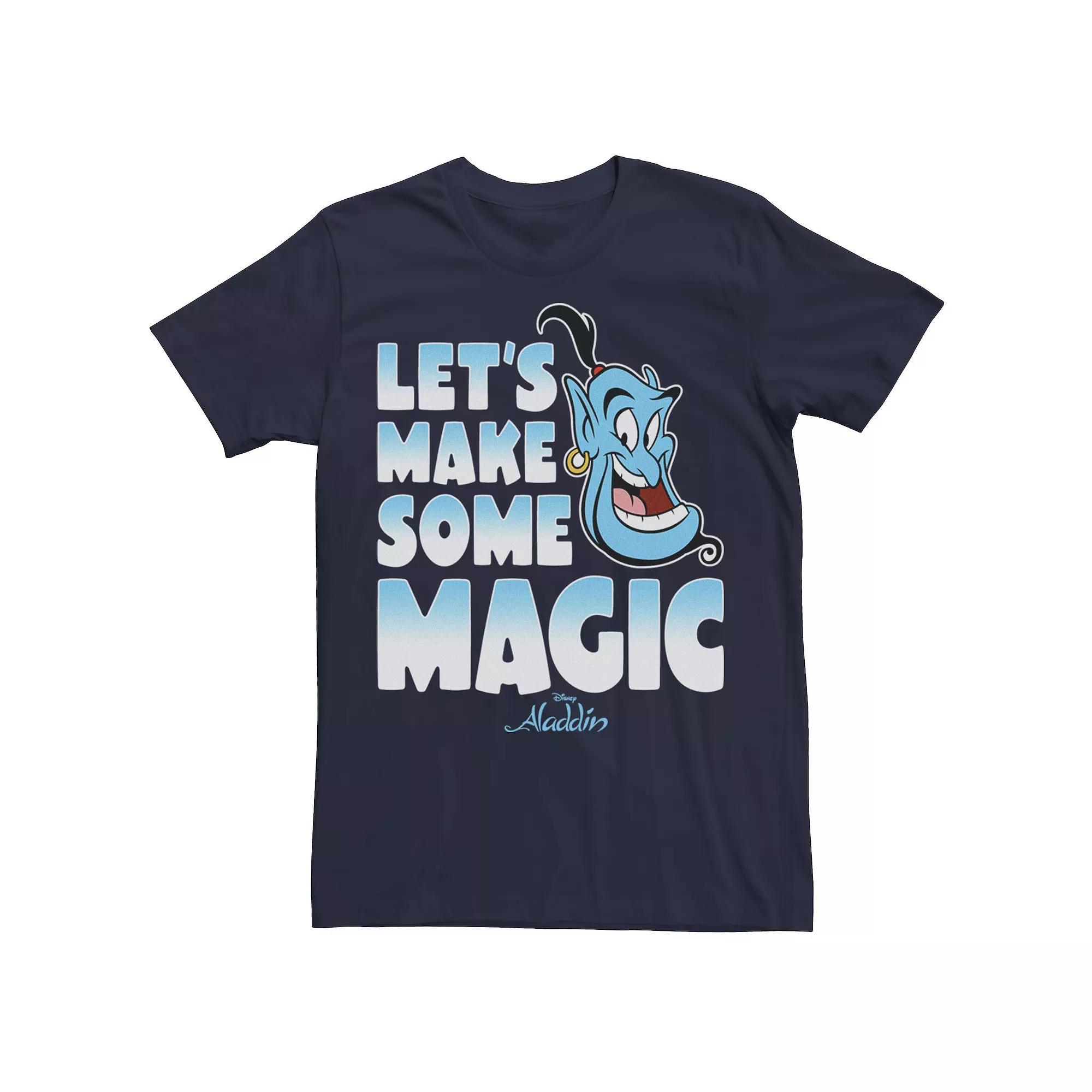 Disney's Aladdin Genie Let's Make Some Magic Gradient Text Men's Tee,  Product Image