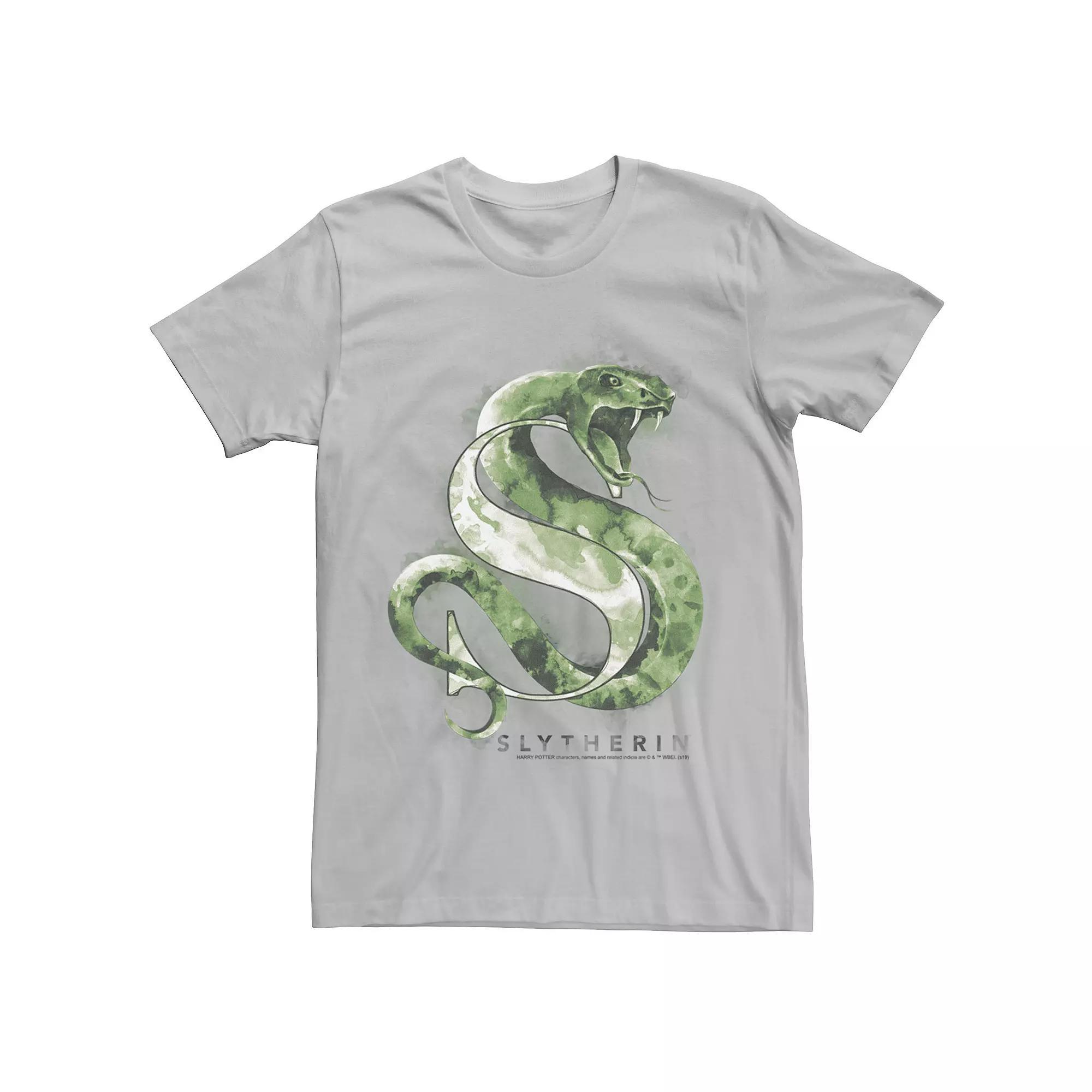 Men's Harry Potter Slytherin Snake Water Color Logo Graphic Tee, Size: XL, White Product Image