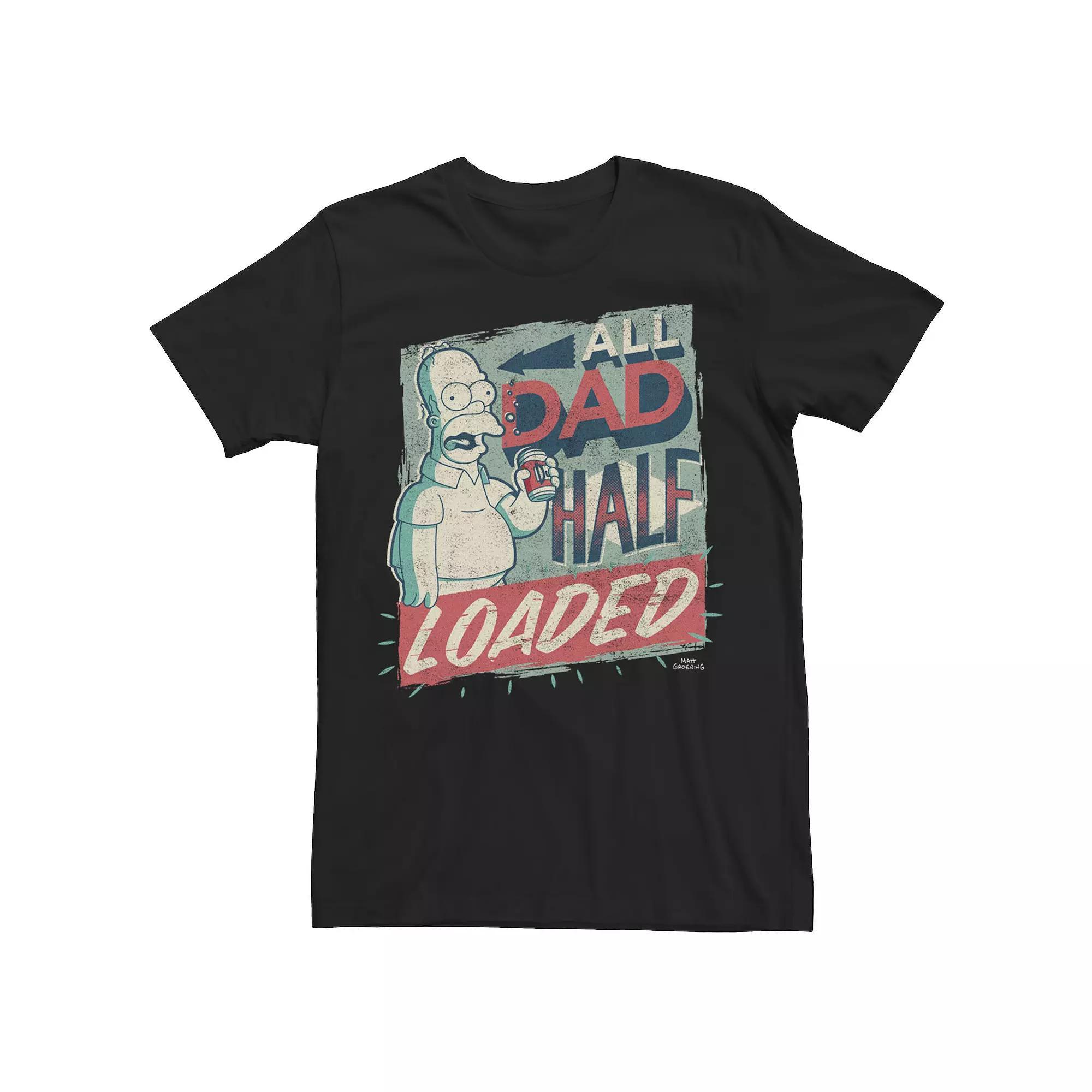 Men's The Simpsons Homer All Dad Half Loaded Tee, Size: Medium, Black Product Image