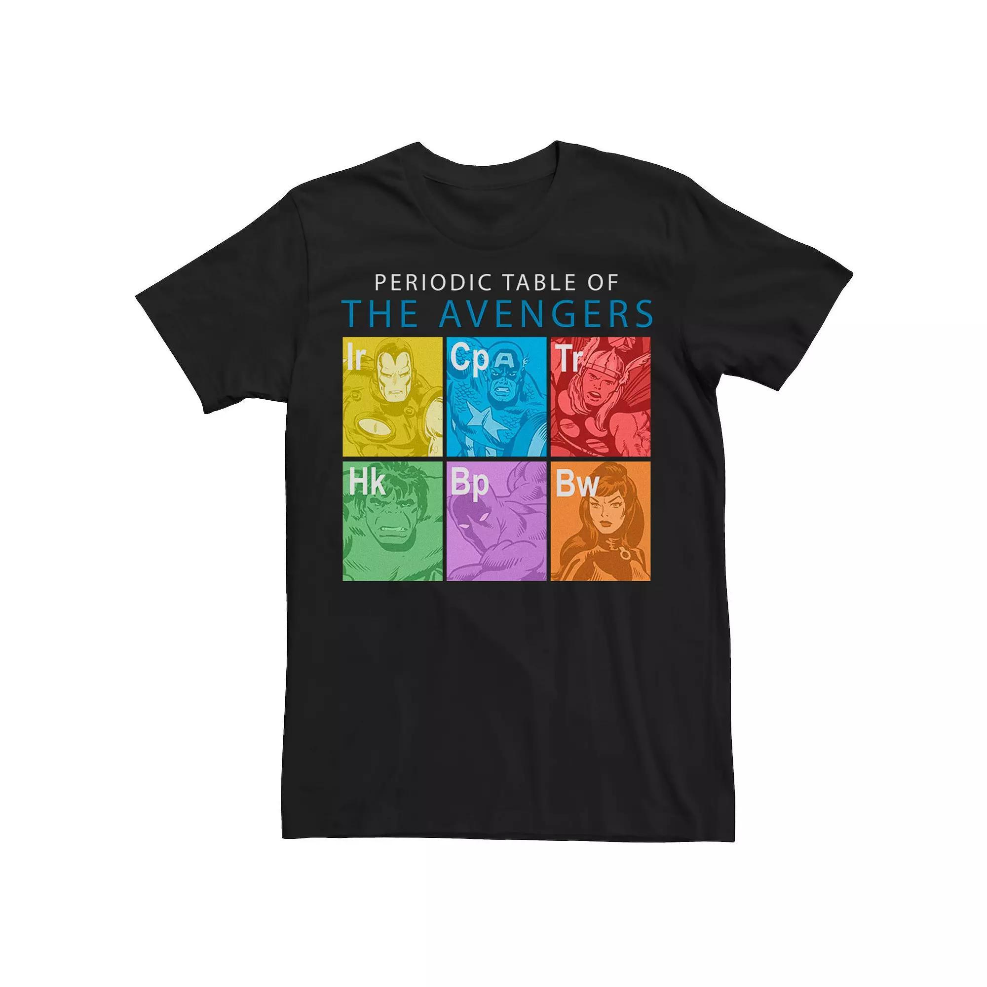 Men's Marvel The Avengers Periodic Table Box Up Tee,  Product Image