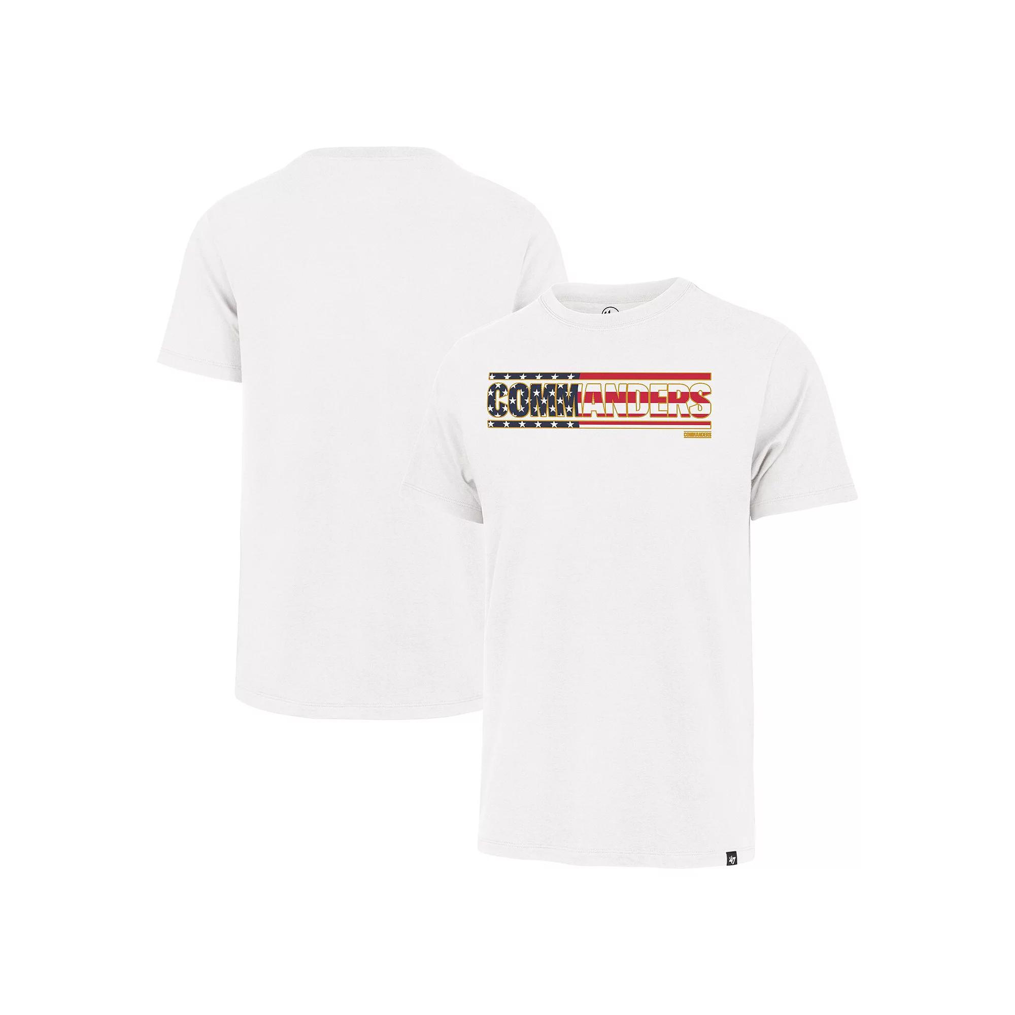 Men's '47 White Washington Commanders Flag Script Franklin T-Shirt, Size: Large, Wft White Product Image