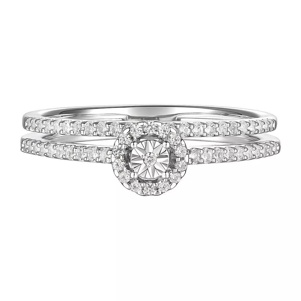 Sterling Silver 1/4 Carat T.W. Diamond Ring, Women's, Size: 6 Product Image