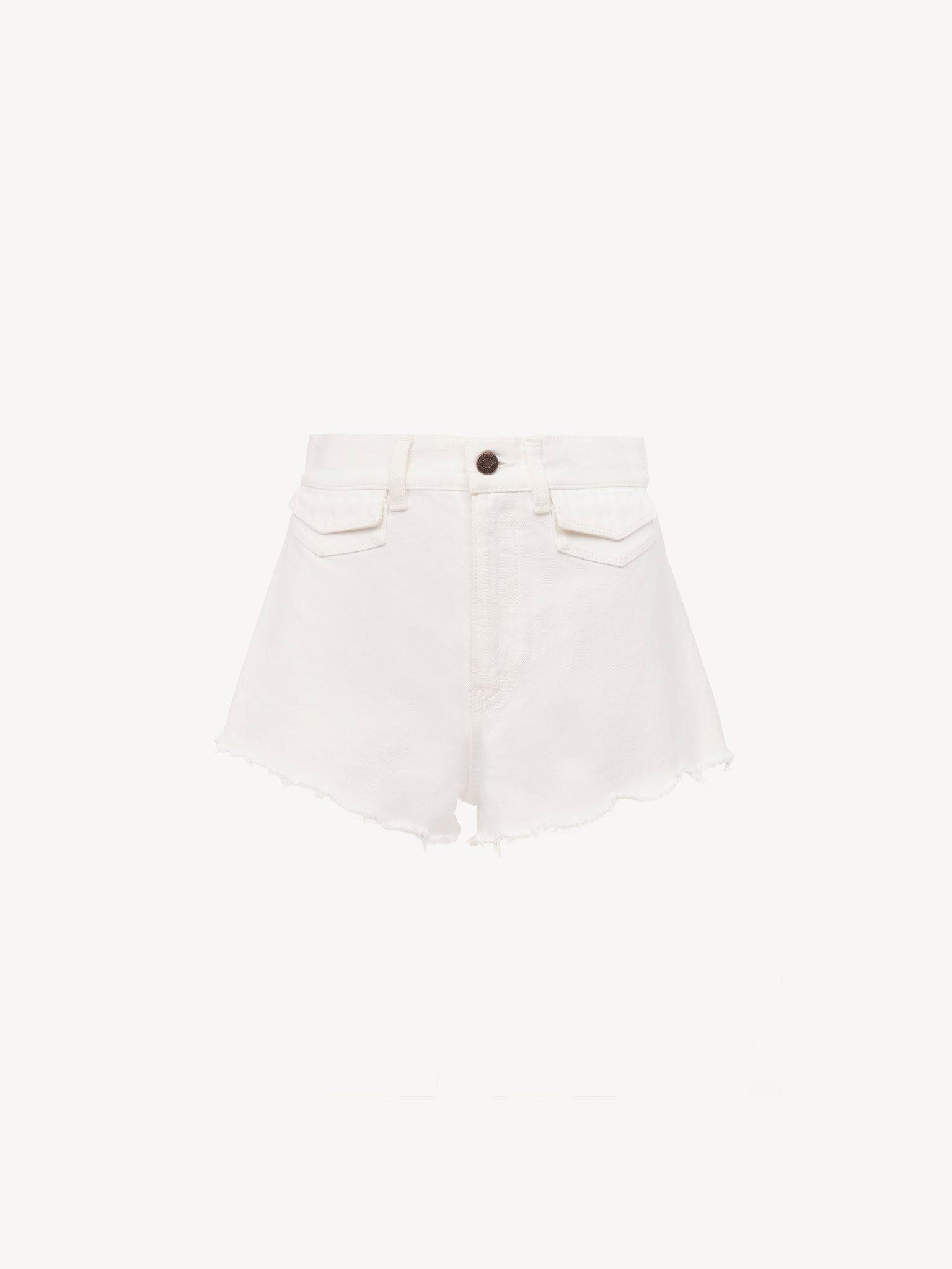 High-rise mini shorts in denim Product Image