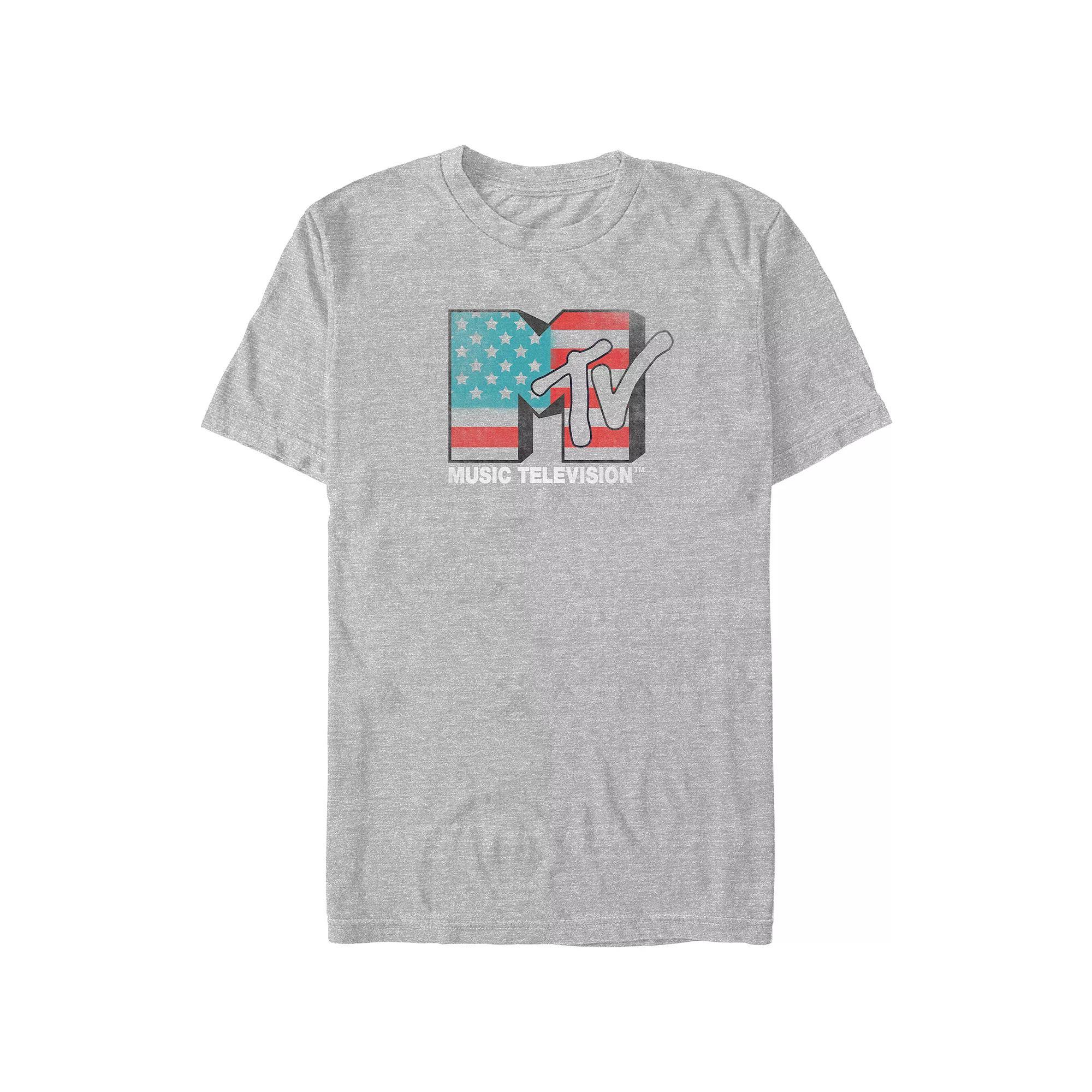 Big & Tall MTV USA Flag Print Bow Graphic Tee, Men's,  Product Image