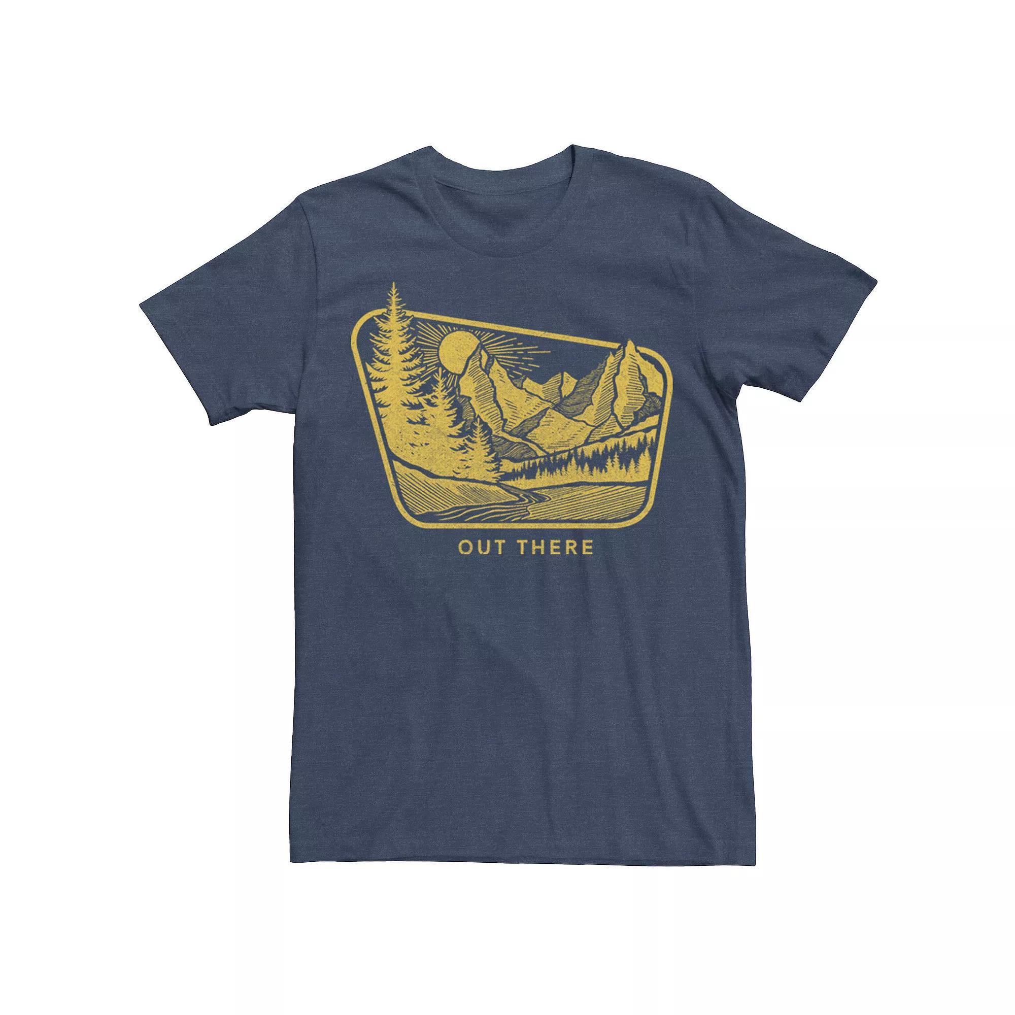 Men's Fifth Sun Out There Mountains And River Tee, Size: Large, Navy Grey Product Image