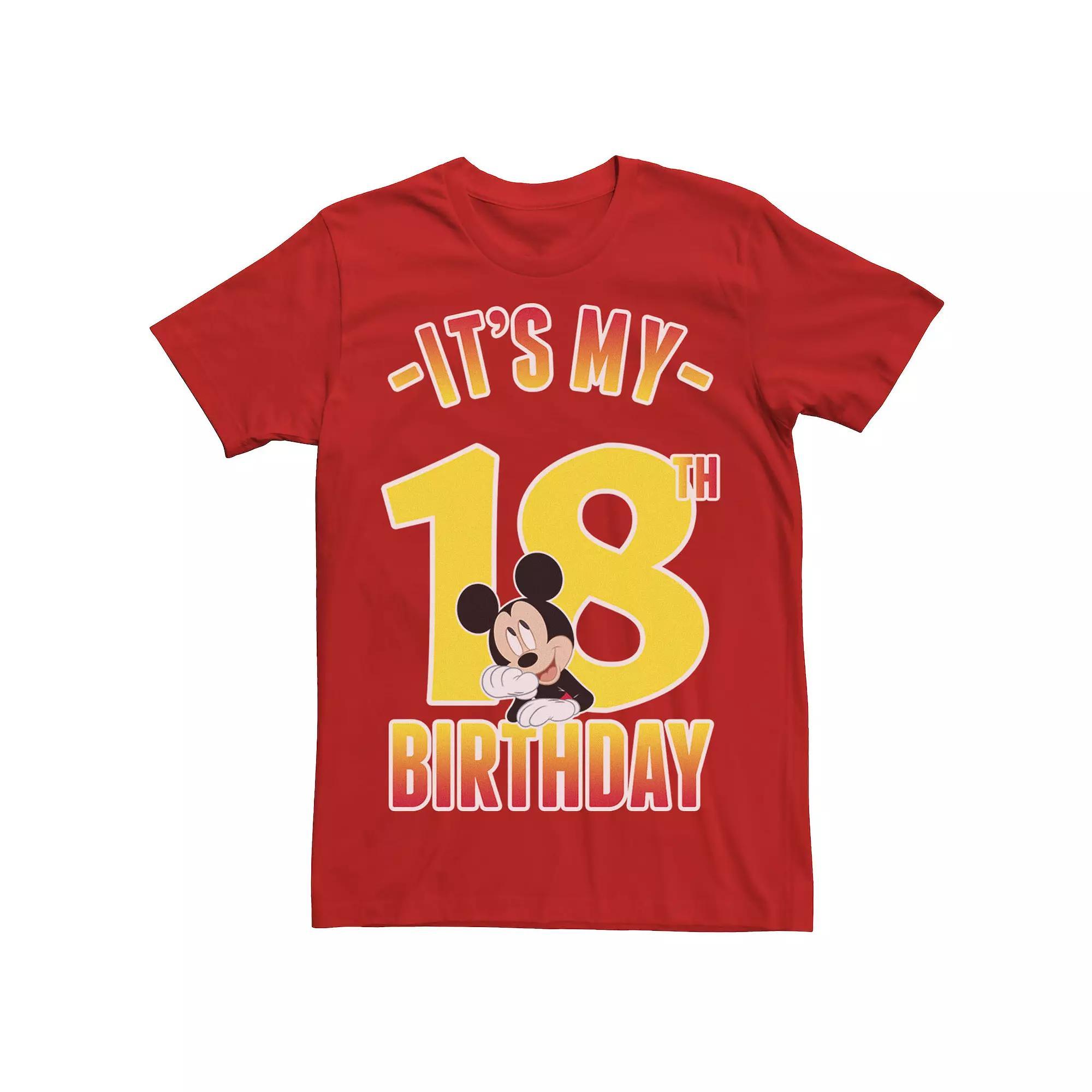 Disney's Mickey Mouse It's My 18th Birthday Men's Gradient Portrait Tee,  Product Image