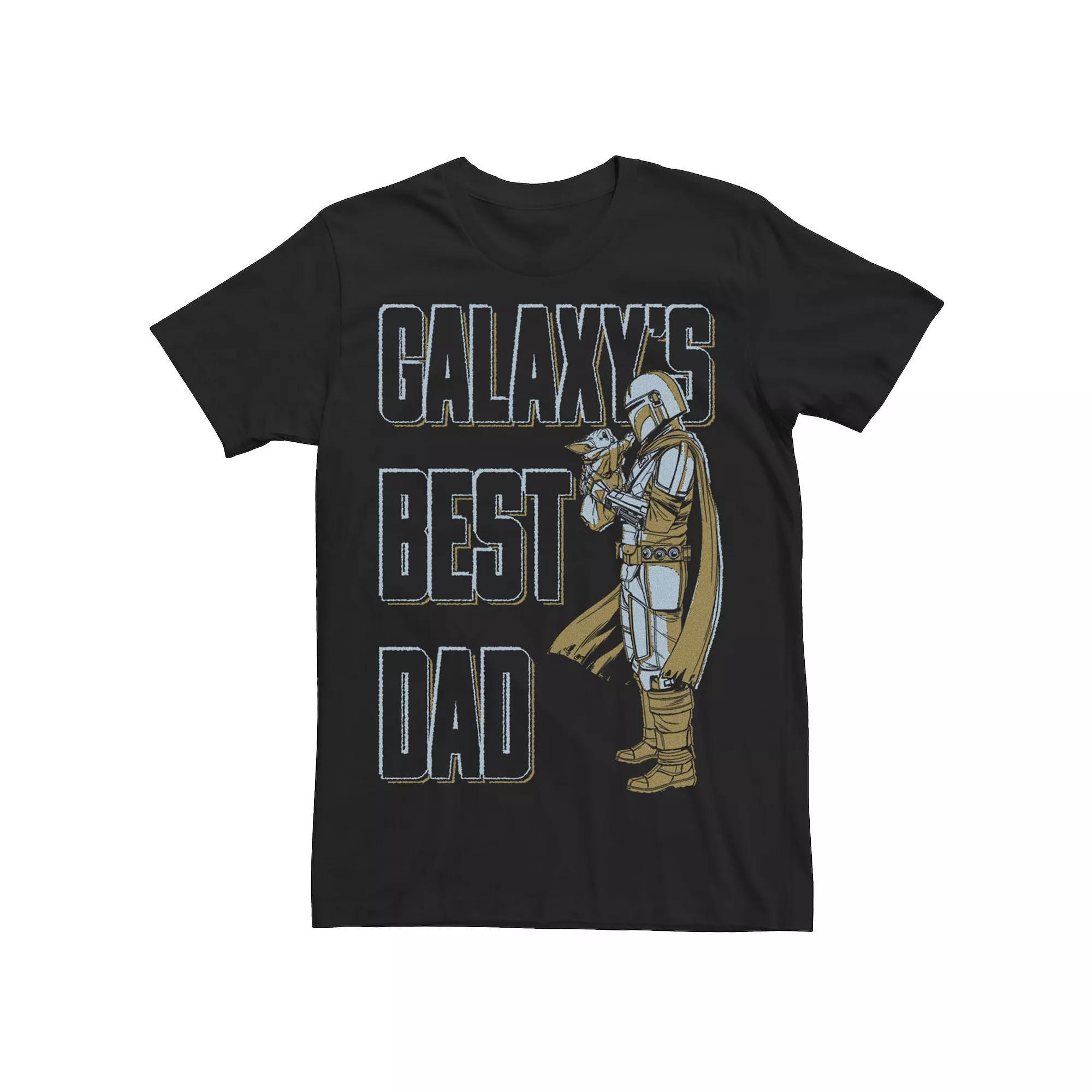 Men's Star Wars The Mandalorian Galaxy's Best Dad Tonal Stamp Portrait Tee,  Product Image
