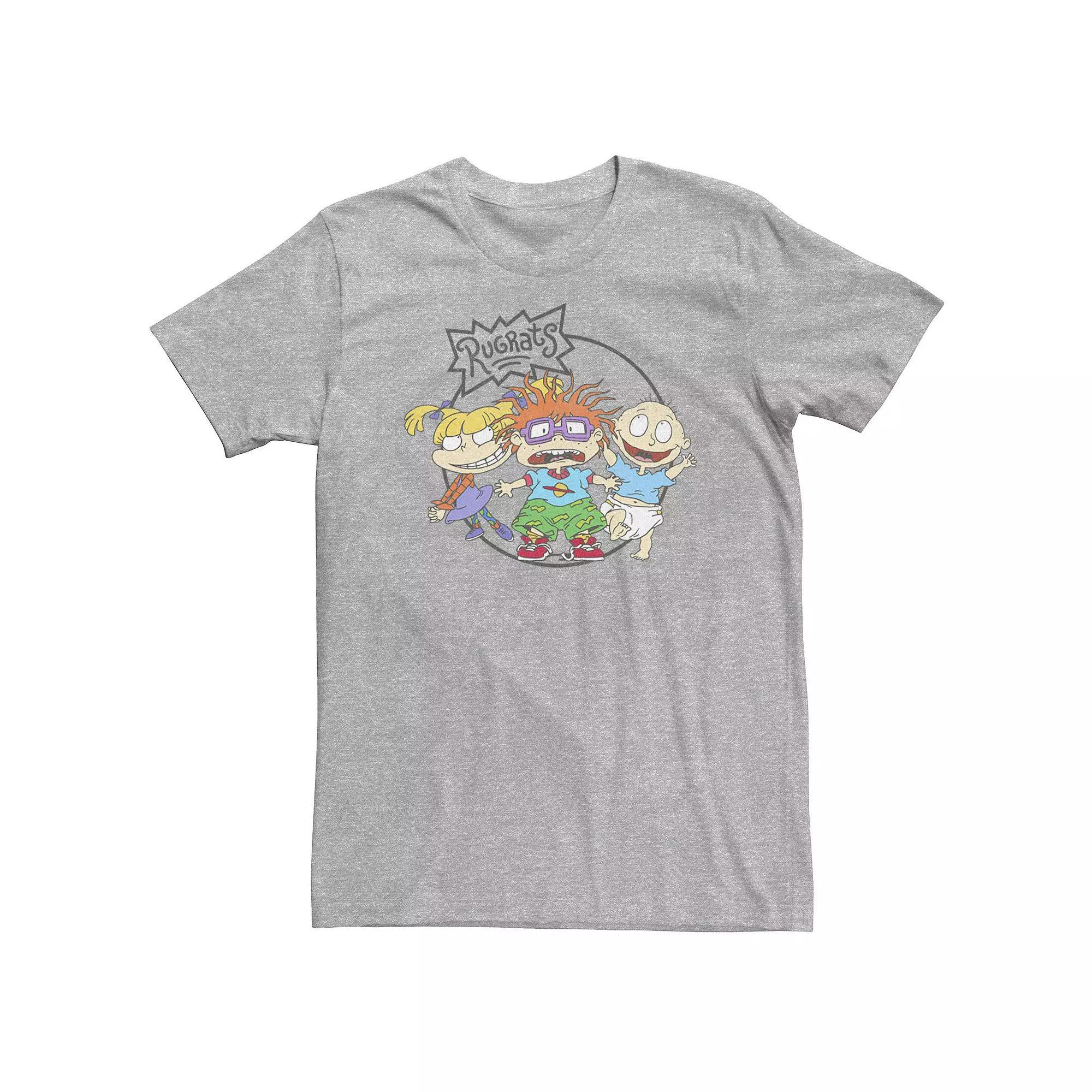 Big & Tall Nickelodeon Rugrats Chuckie Tommy & Angelica Logo Tee, Men's, Size: 3XL, Athletic Grey Product Image