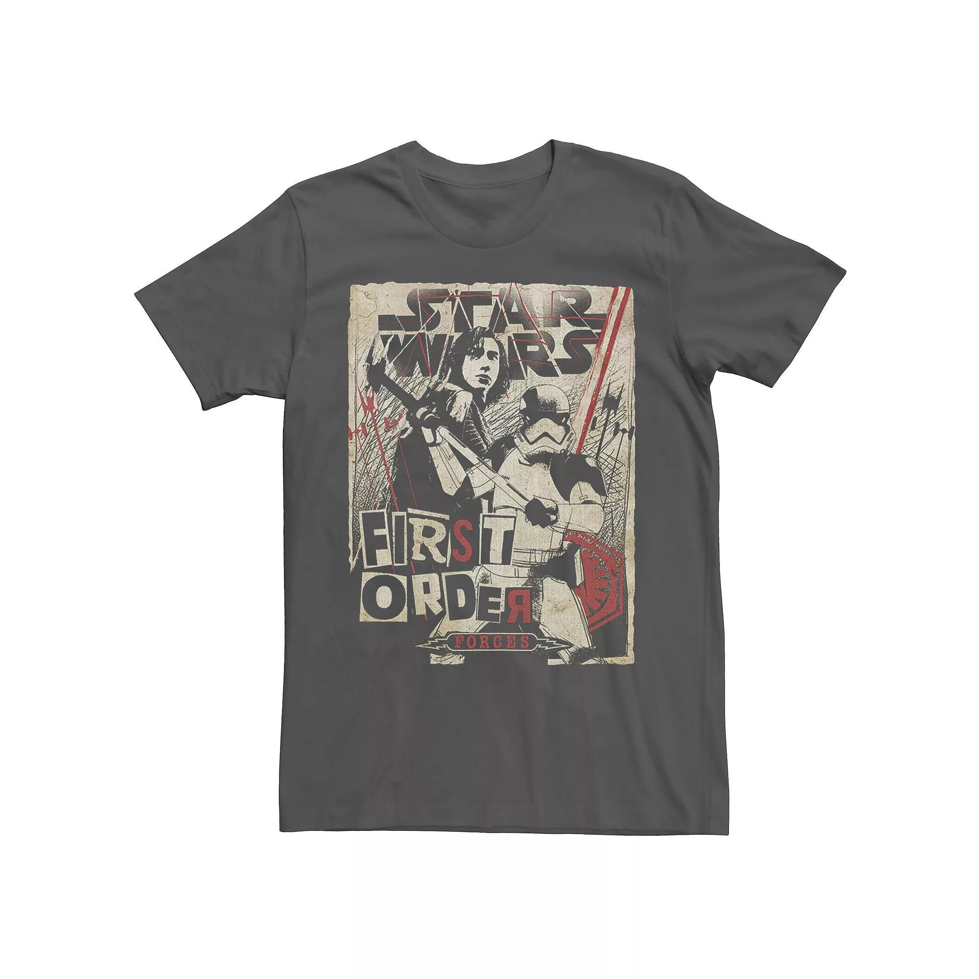 Men's Star Wars Last Jedi First Order Cutout Grunge Poster Tee,  Product Image