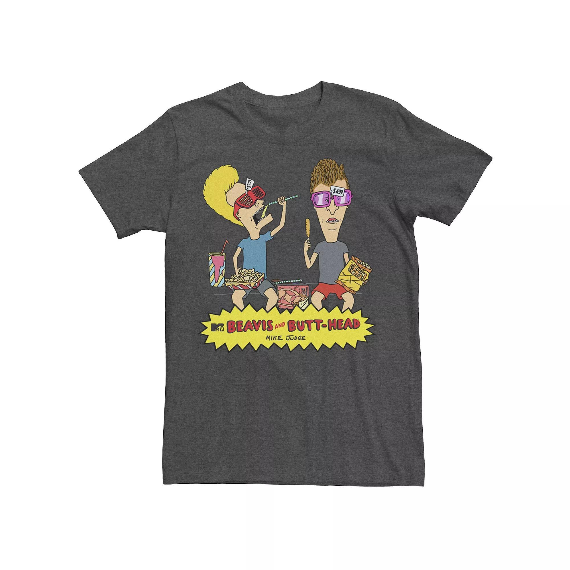 Men's Beavis & Butthead Snacks On The Curb Logo Tee,  Product Image