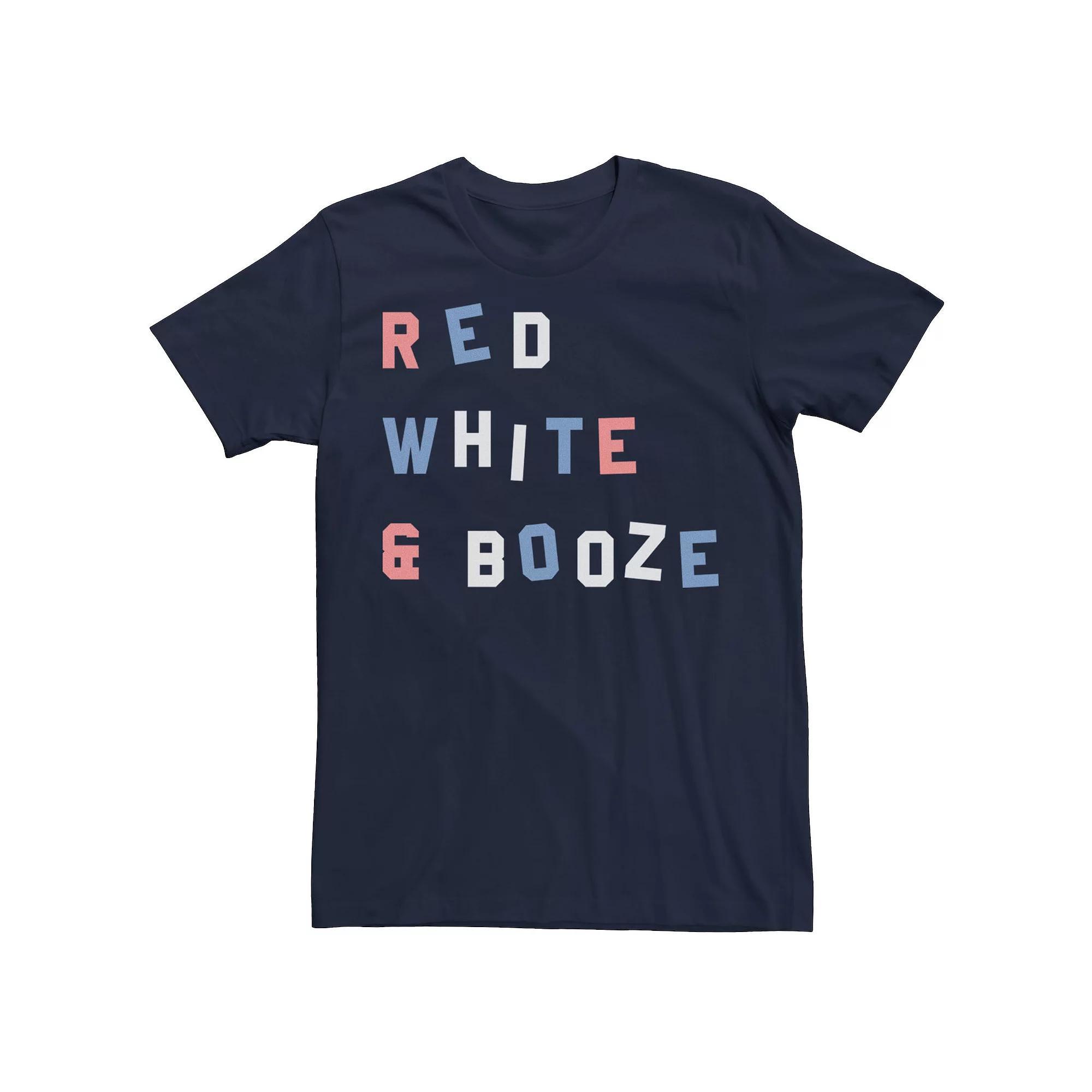 Men's Red White & Booze Graphic Tee, Size: 3XL, Blue Product Image