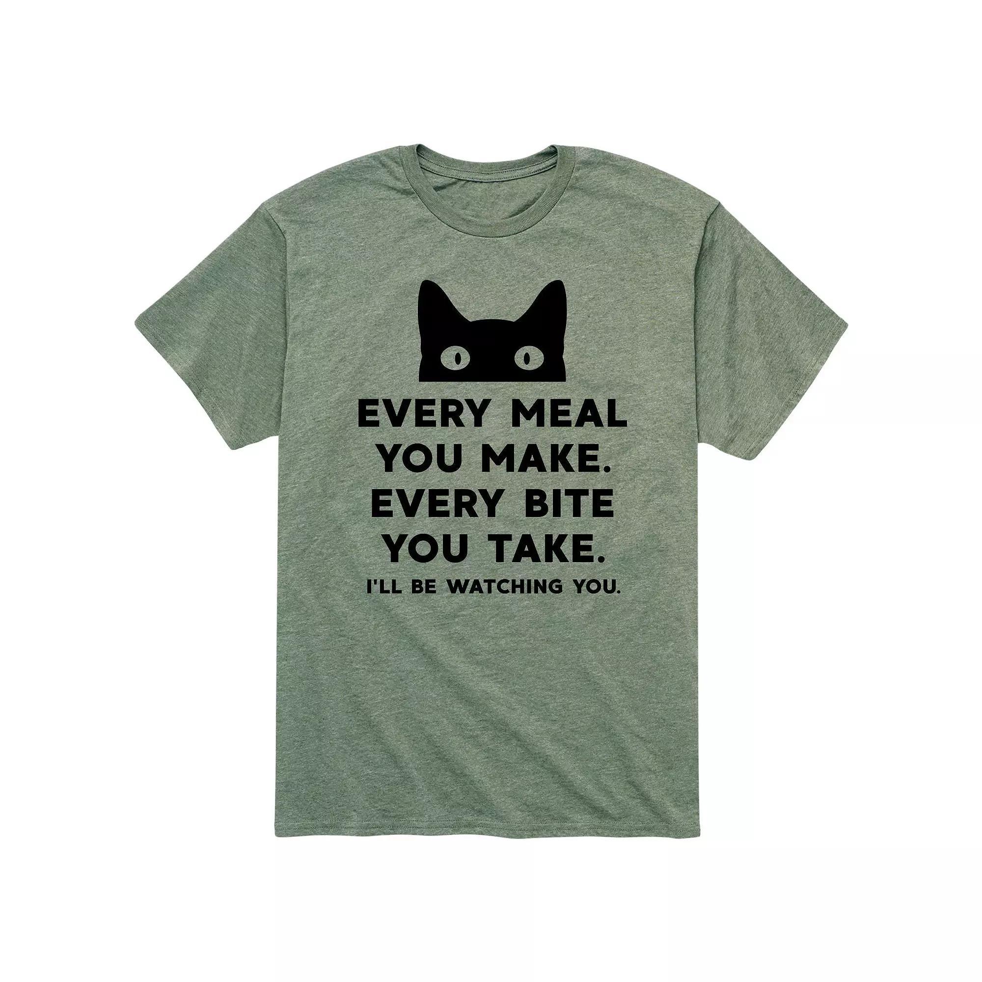 Men's Ill Be Watching You Cat Tee, Size: XXL, Green Product Image