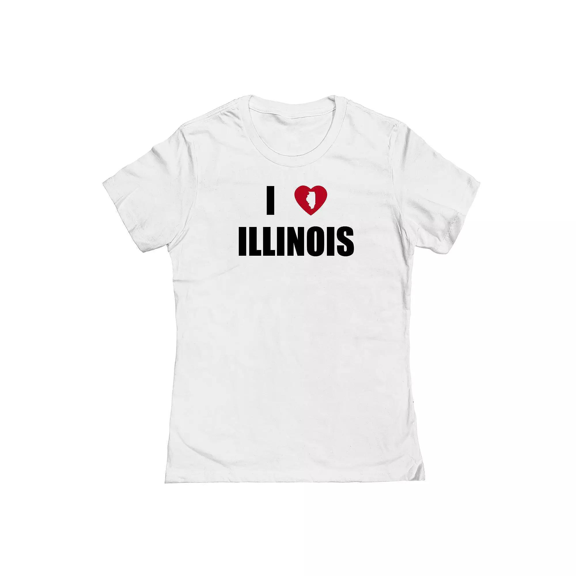 Junior's I Heart Illinois Graphic Tee, Women's,  Product Image