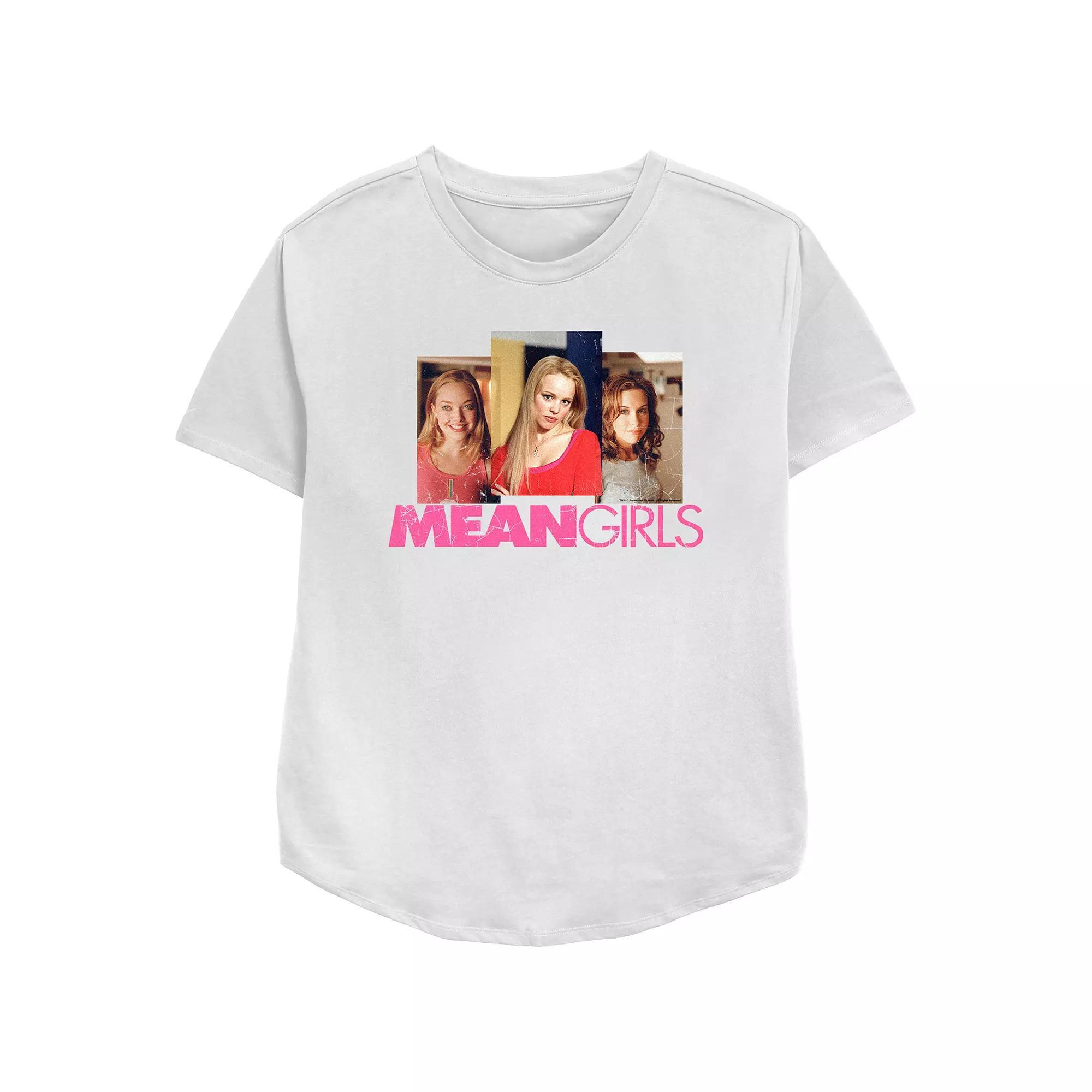 Women's Mean Girls Plastics Portraits Relaxed Fit Graphic Tee, Girl's, Size: Large, White Product Image