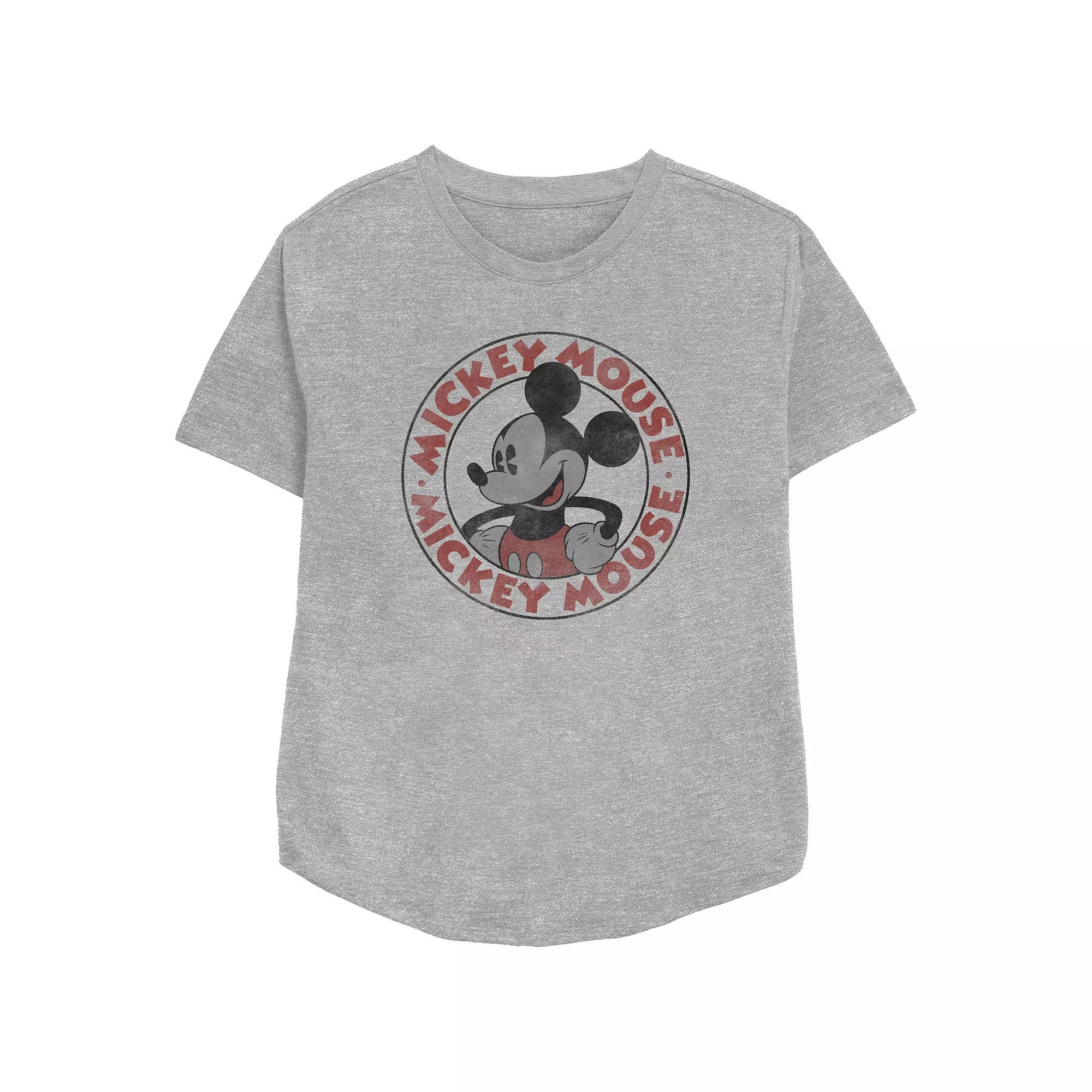 Disney's Mickey Mouse Vintage Stamp Women's Relaxed Fit Graphic Tee,  Product Image