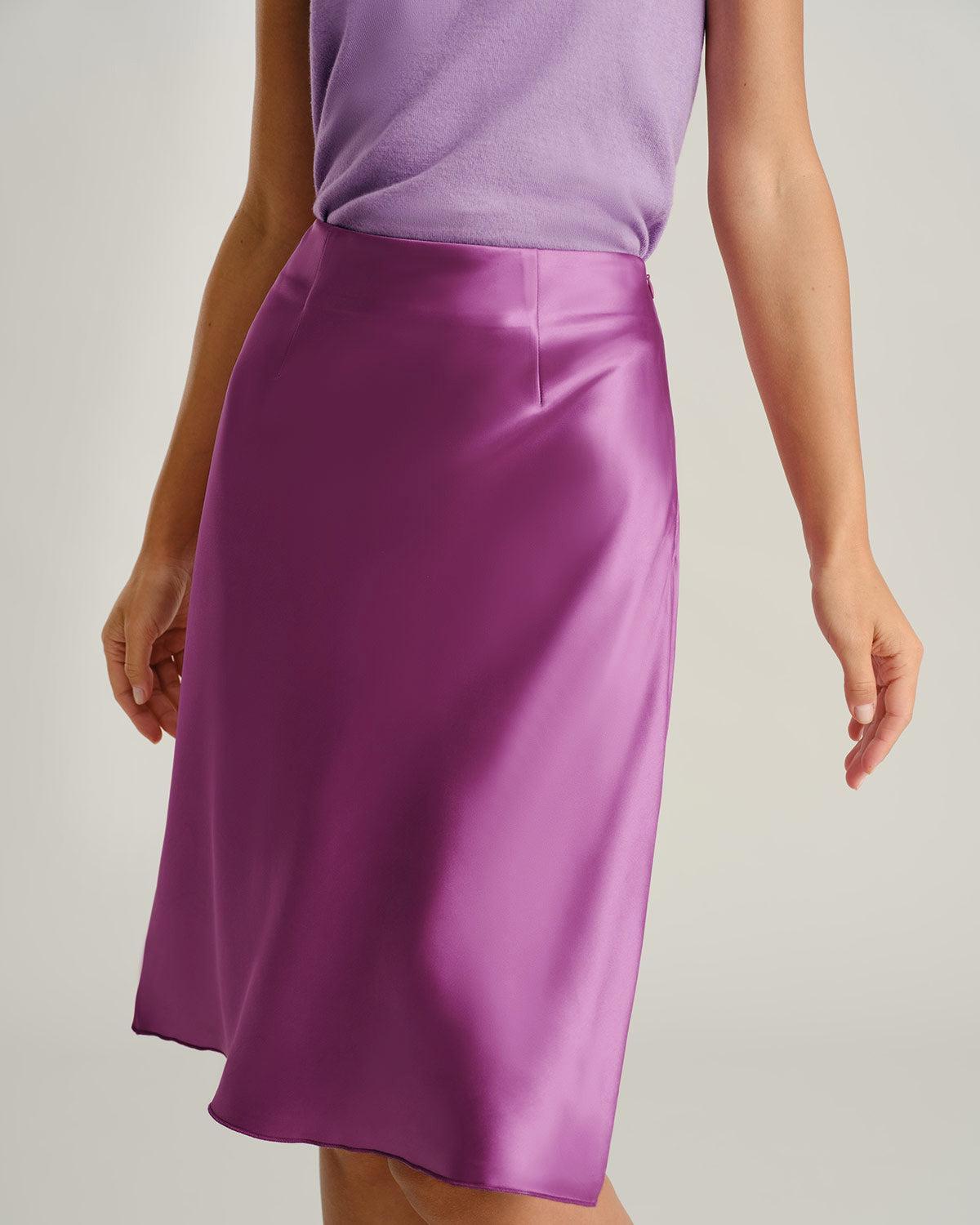 Purple Knee Length Straight Skirt Product Image