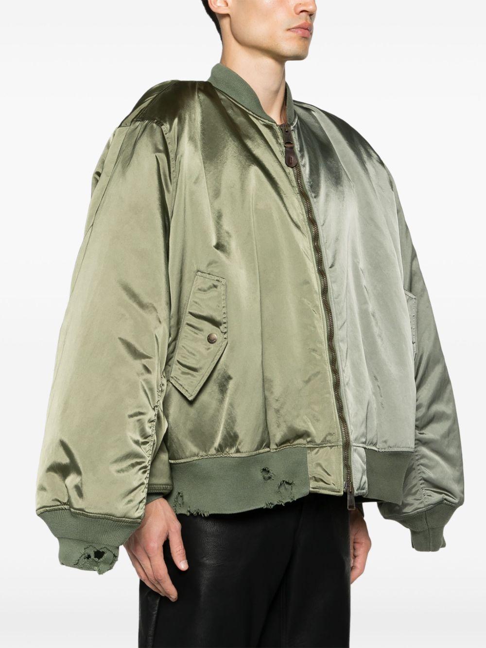 double-sleeve satin bomber jacket Product Image
