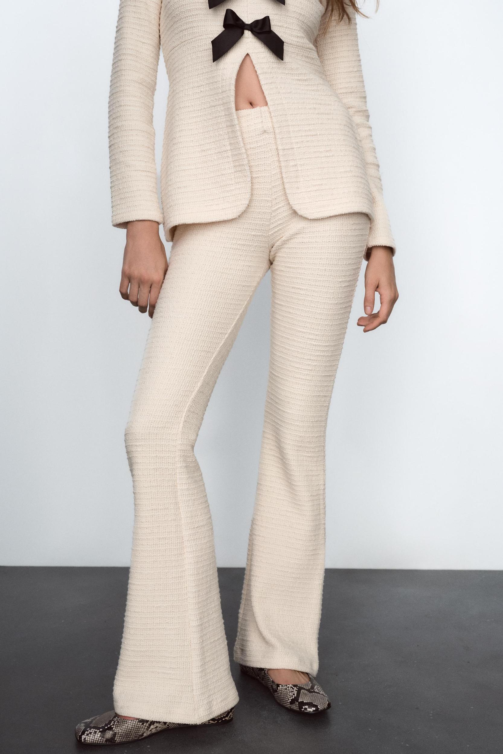TEXTURED FLARED PANTS Product Image