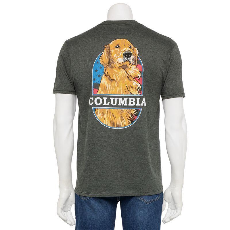 Mens Columbia Short Sleeve Graphic Tee Grey Heather Dog Product Image