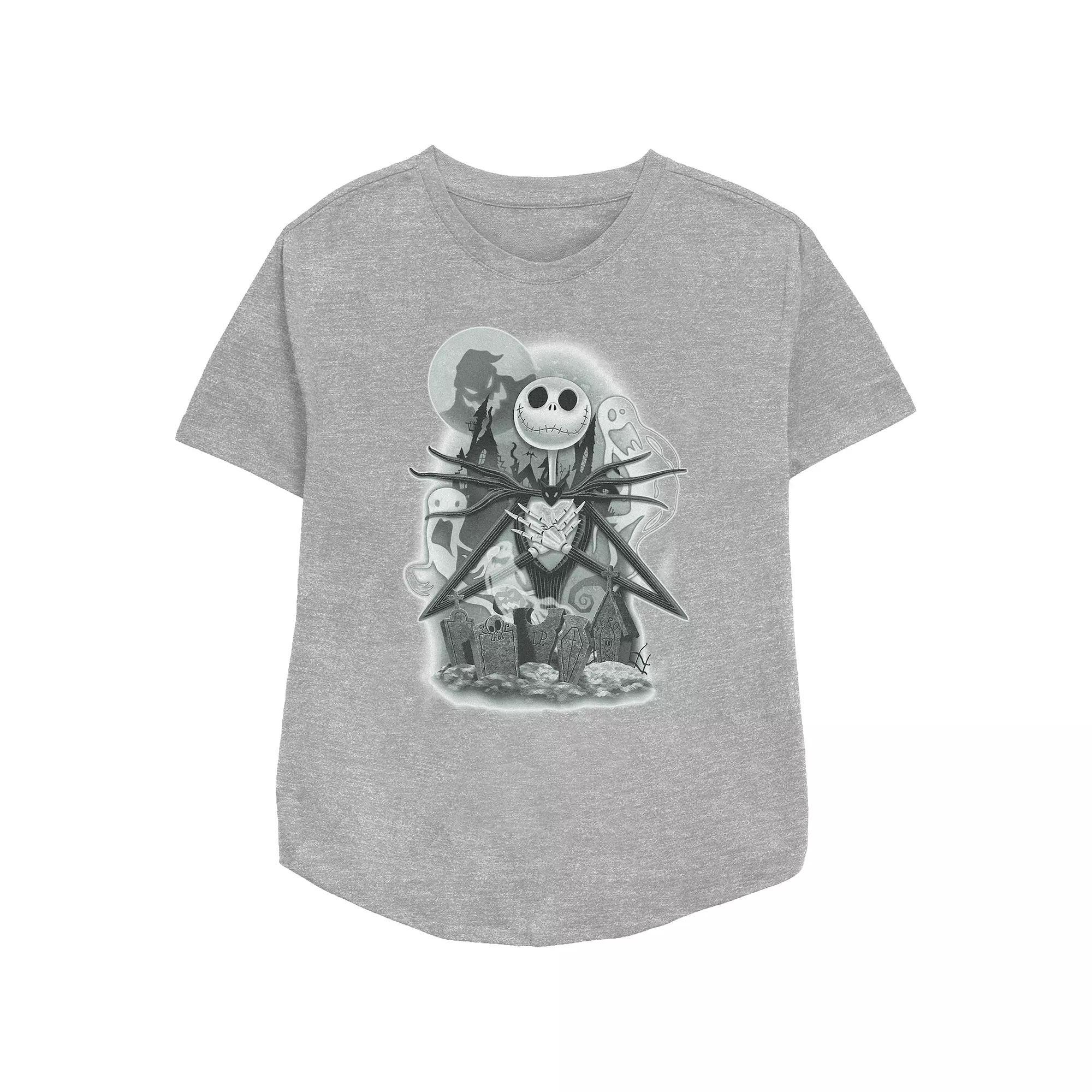 Disney's The Nightmare Before Christmas Jack Skellington Cemetery Women's Relaxed Fit Graphic Tee,  Product Image