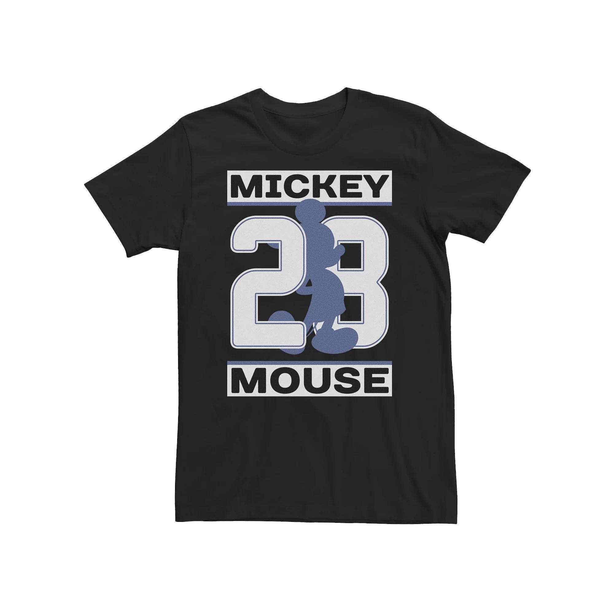 Big & Tall Disney Mickey Mouse #28 Mickey Silhouette Tee, Men's, Size: XXL Tall, Black Product Image