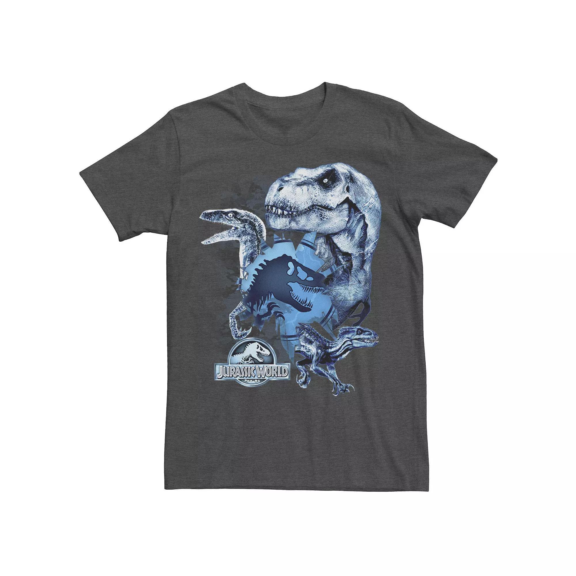 Men's Jurassic World Two T-Rex Squad Camo Shatter Tee, Size: Small, Grey Heather Product Image