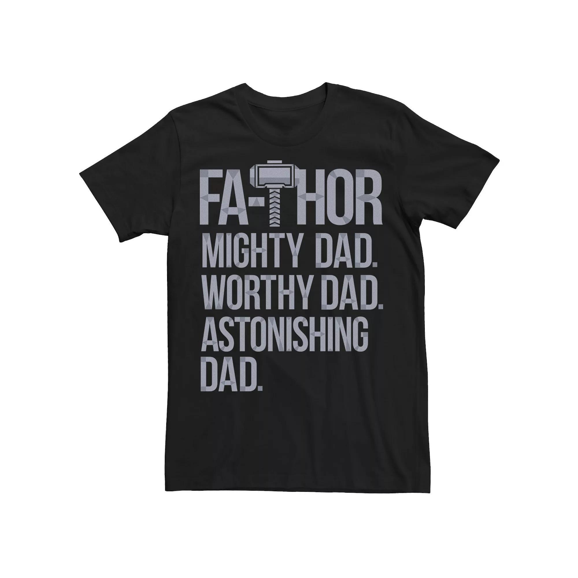Men's Marvel Fa-Thor Mighty Worthy Astonishing Dad Father's Day Graphic Tee,  Product Image