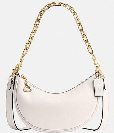 COACH Glovetanned Leather Mira Shoulder Bag with Chain (Chalk) Handbags Product Image