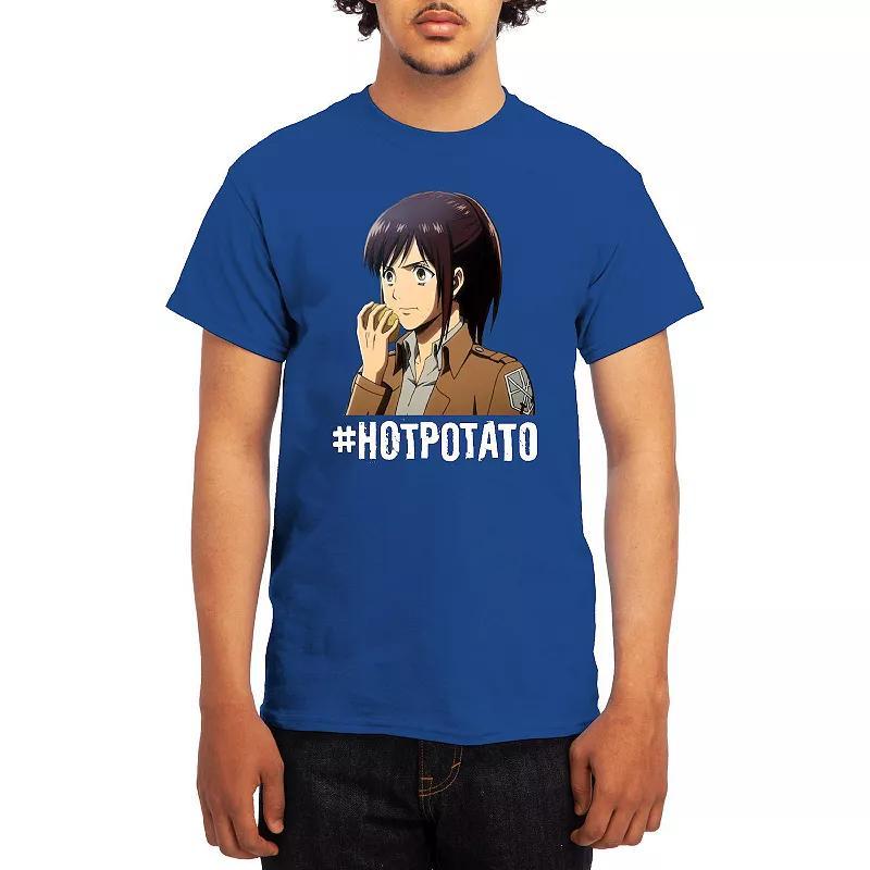 Men's Attack on Titan Hot Potato Tee, Size: Small, Grey Navy Product Image