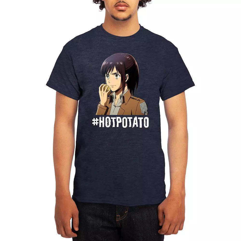 Men's Attack on Titan Hot Potato Tee, Size: Small, Grey Navy Product Image