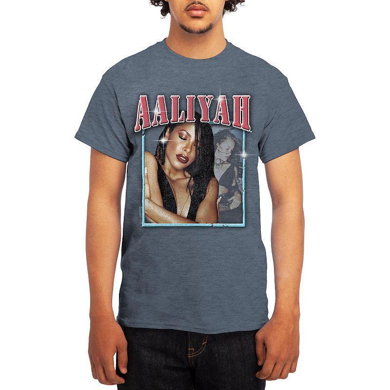 Men's Aaliyah Vintage Photo Overlay Tee, Boy's, Size: Small, Black Product Image