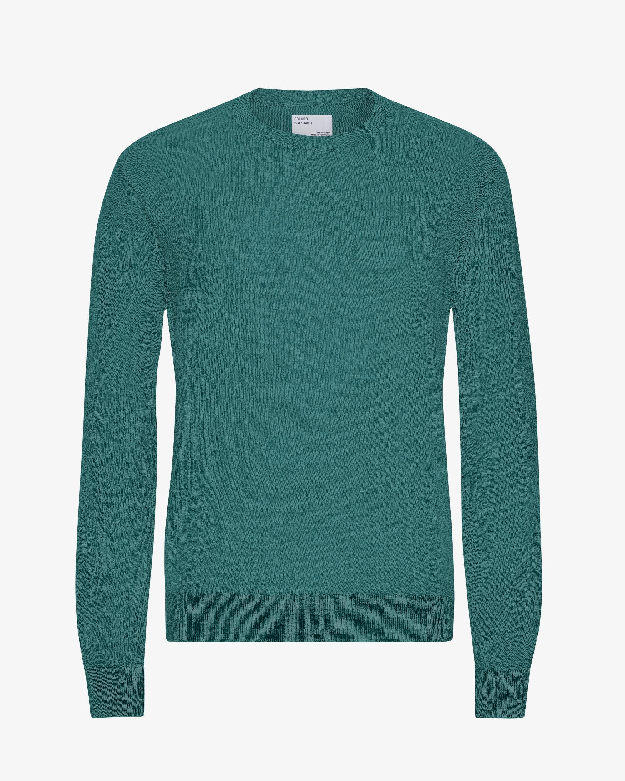 Light Merino Wool Crew - Ocean Green Product Image