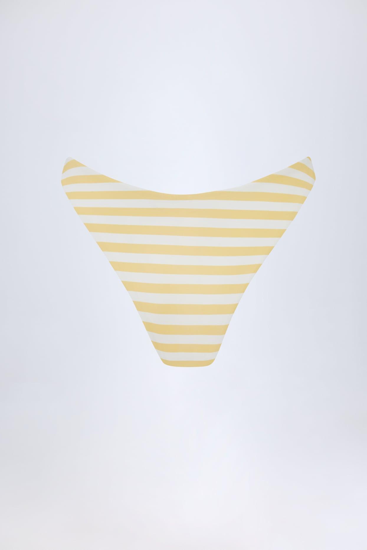 Cheeky Bikini Bottoms in Lemon Yellow Stripe Product Image