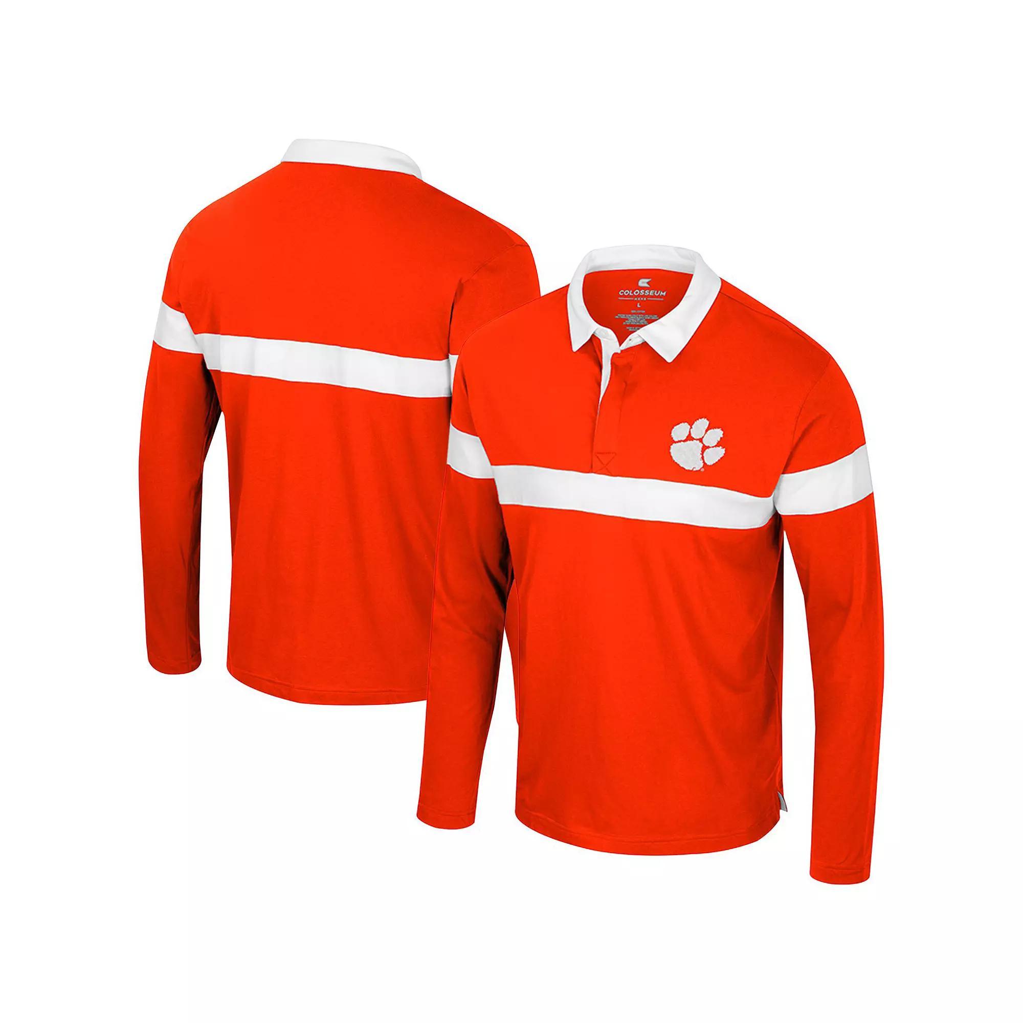 Men's Colosseum Orange Clemson Tigers Too Cool For School Long Sleeve Polo,  Product Image