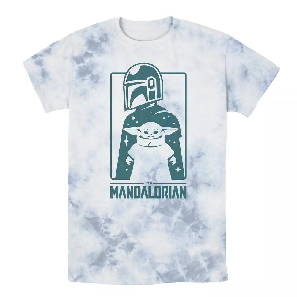 Men's Star Wars Mandalorian Cute Silhouette Tee, Boy's, Size: Large, White Blue Product Image