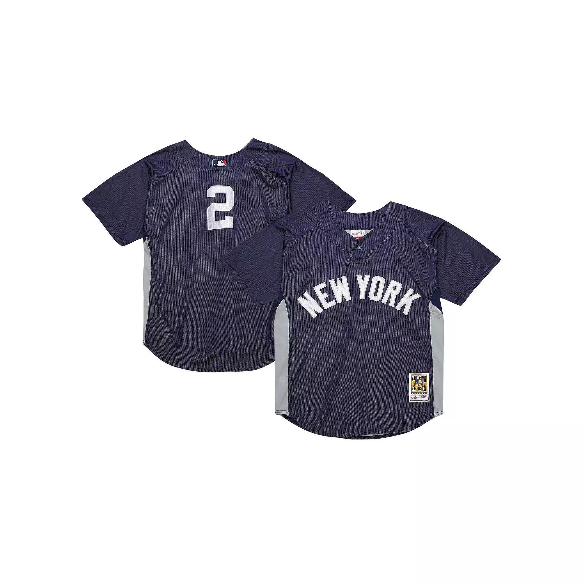 Men's Mitchell & Ness Derek Jeter Navy New York Yankees Cooperstown Collection Batting Practice Jersey, Size: 3XL, Blue Product Image