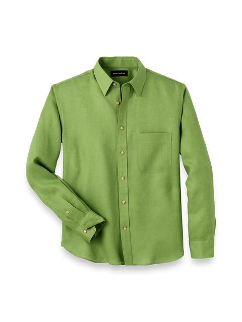 Linen Solid Casual Shirt - Green Product Image