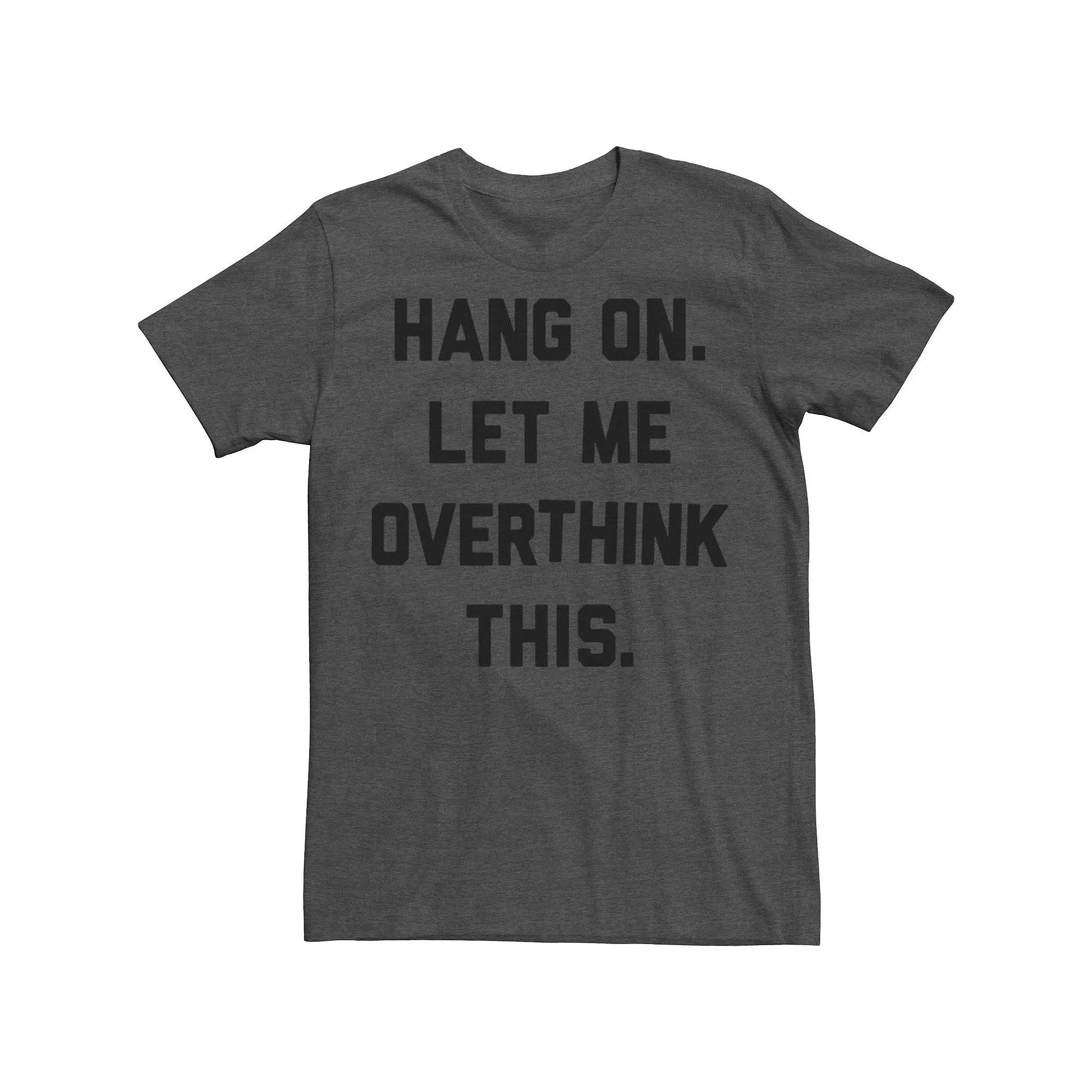 Big & Tall Overthink This Humor Text Tee, Men's, Size: XL Tall, Grey Heather Product Image