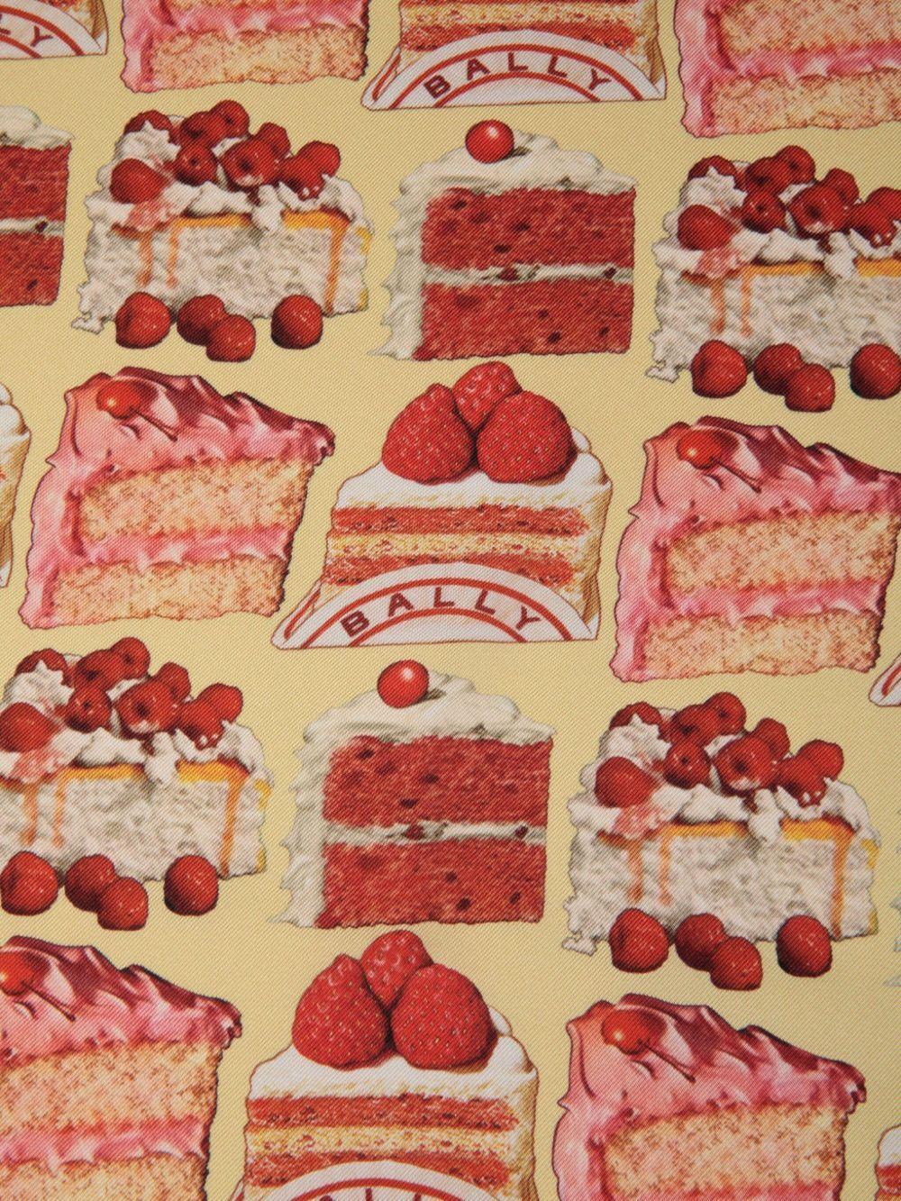 Cake-print silk scarf  Product Image