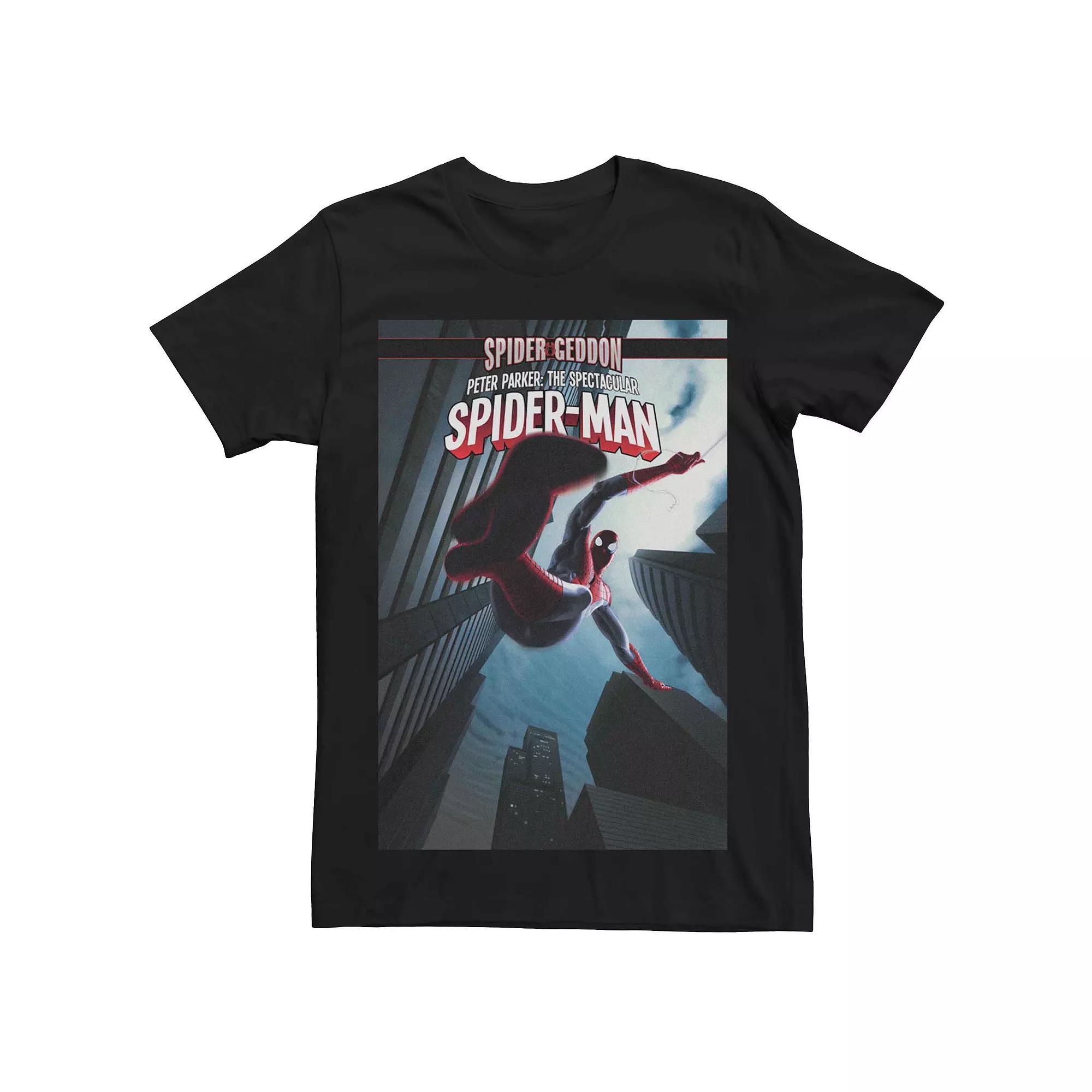 Men's Marvel's Spider-Geddon Spider-Man Leap Comic Cover Tee,  Product Image