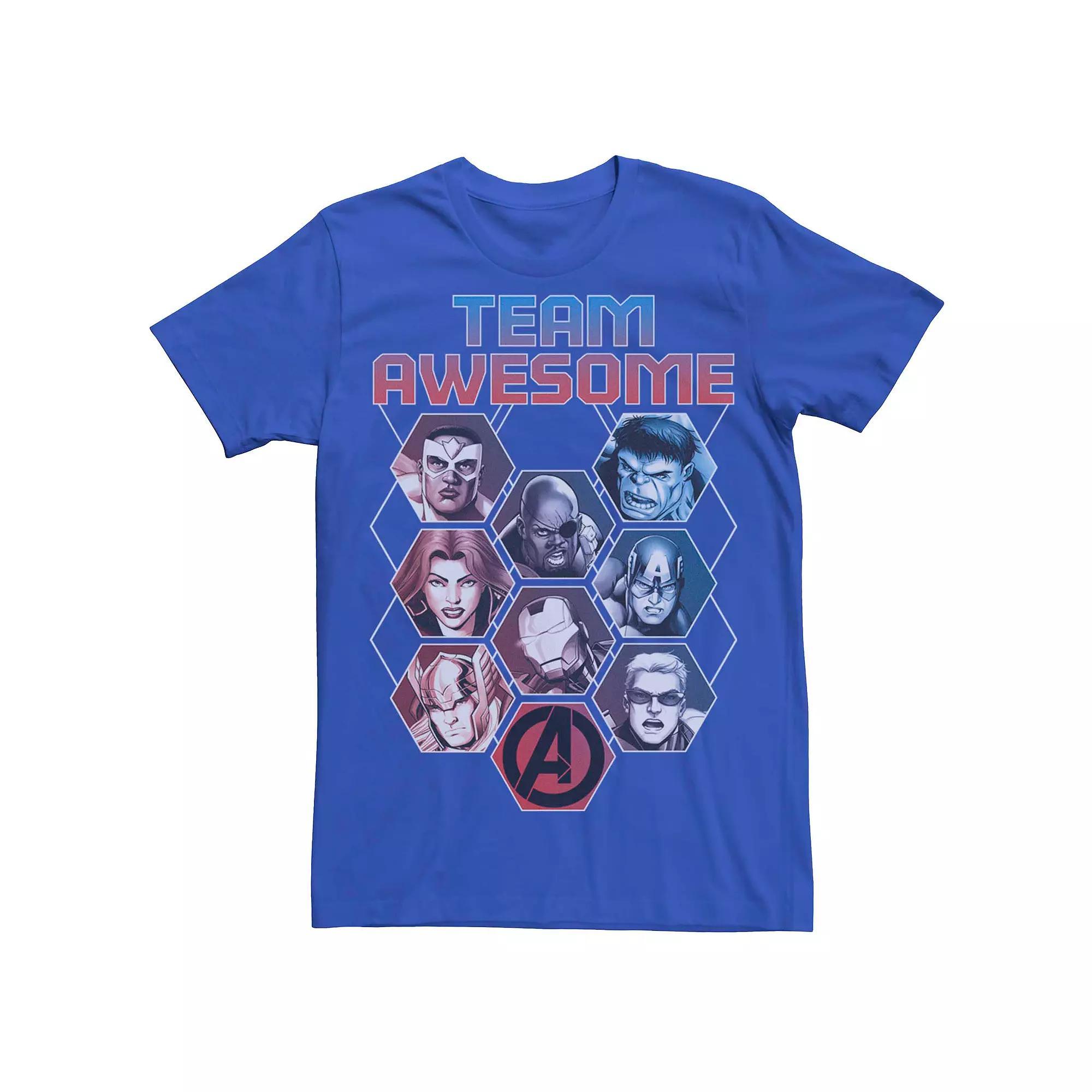 Men's Marvel Avengers Team Awesome Heroes Tee, Size: XL, Royal Product Image