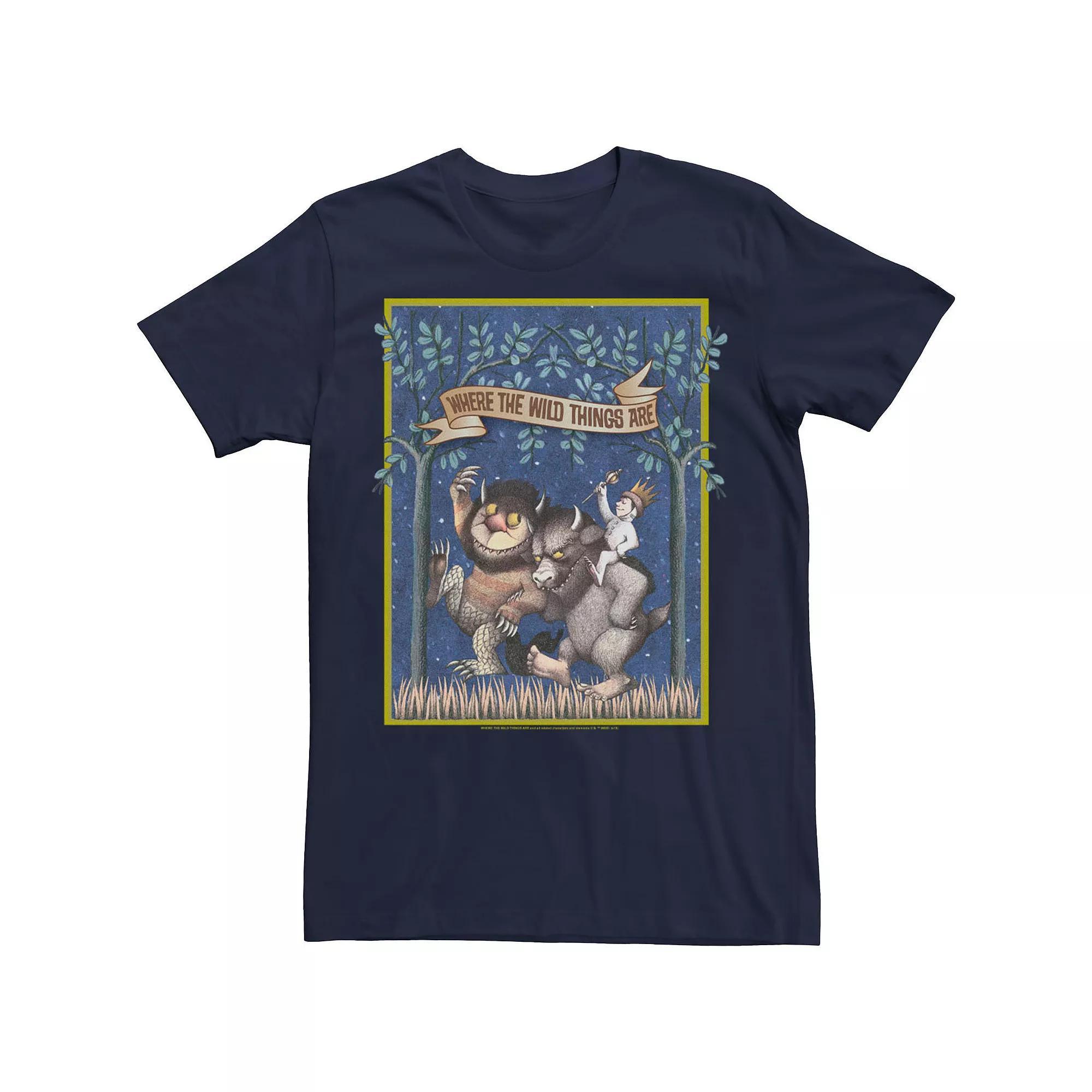 Men's Where The Wild things Are Wild Thins Poster Tee, Size: Small, Blue Product Image