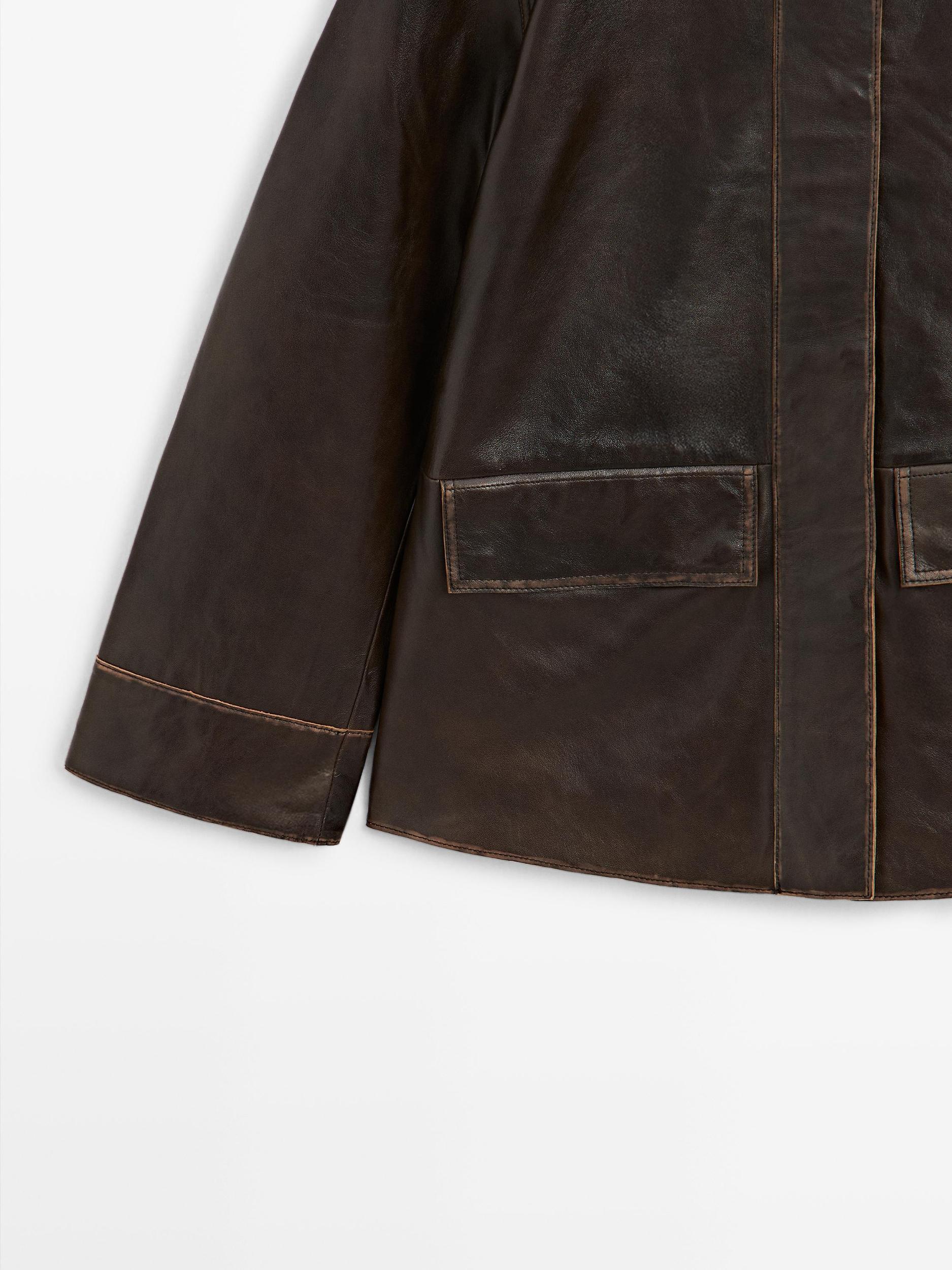 Nappa leather parka with corduroy detail Product Image