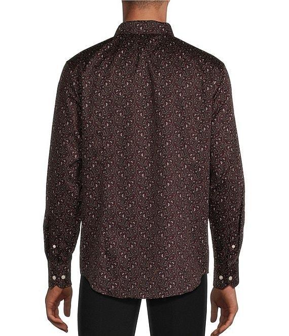 Murano Slim Fit Paisley Printed Sateen Long Sleeve Woven Shirt Product Image