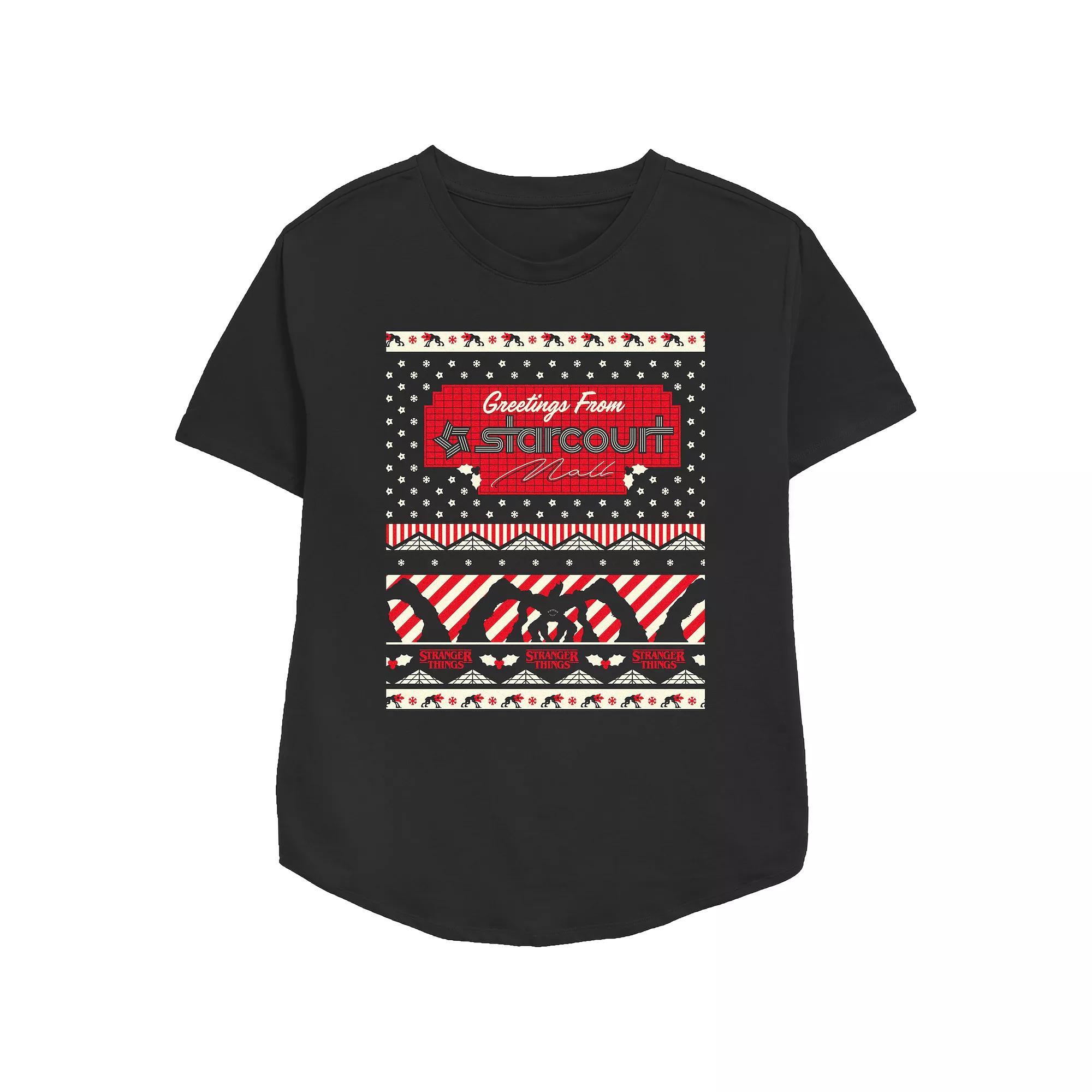 Women's Stranger Things Greetings From Starcourt Mall Relaxed Fit Graphic Tee,  Product Image
