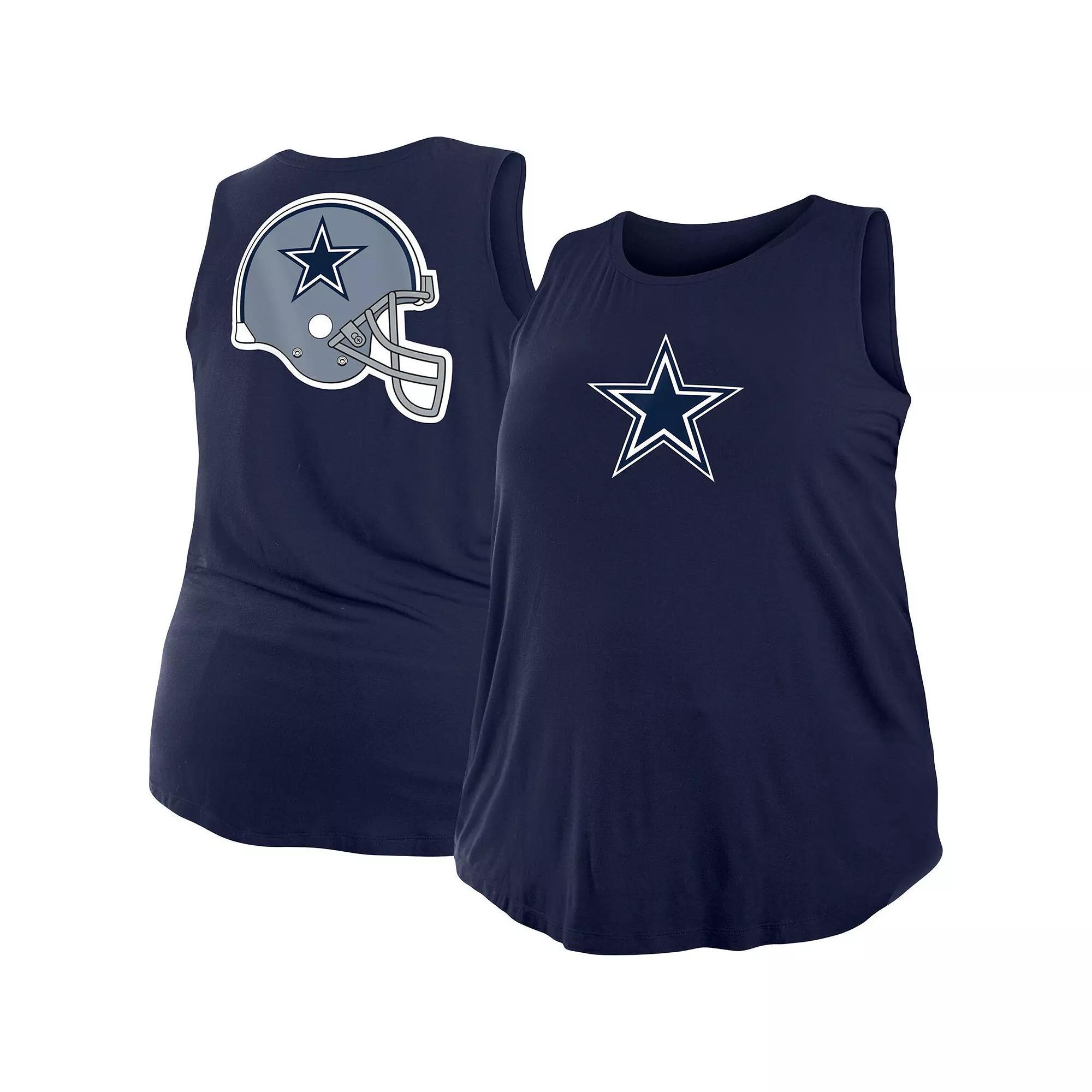 Women's New Era  Navy Dallas Cowboys Plus Size Tank Top, Size: 4XL, Blue Product Image